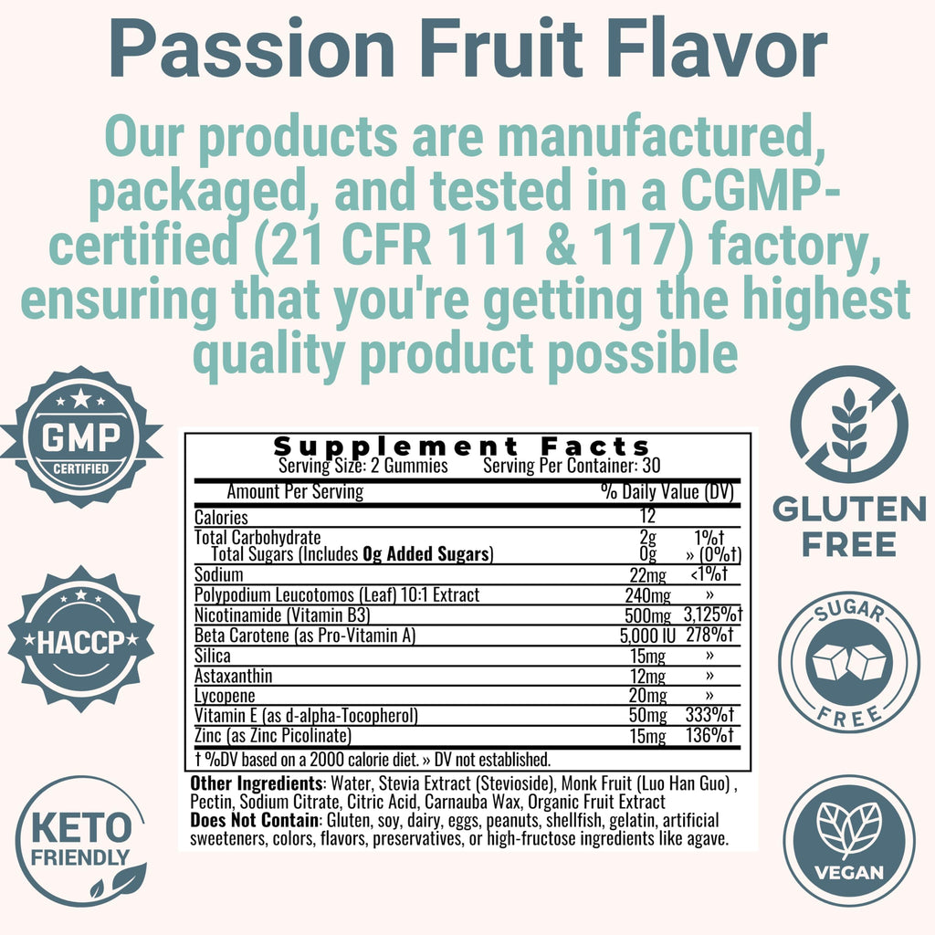 Astaxanthin Polypodium Leucotomos Zinc Picolinate Lycopene Gummies – Vegan & Keto