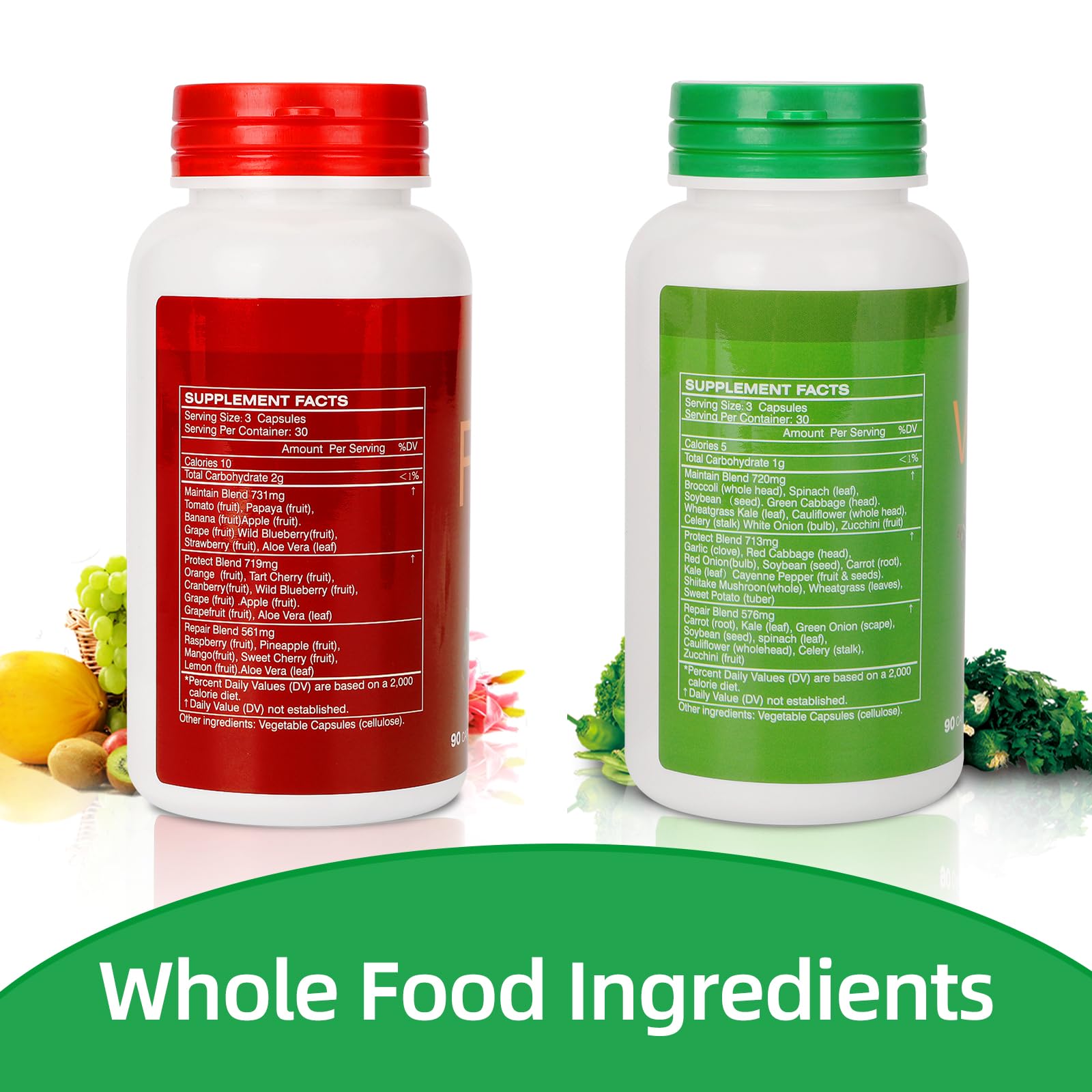 Fruit & Veggies Supplement – 2 Bottles (180 Vegetarian Capsules) | Balance of Natural