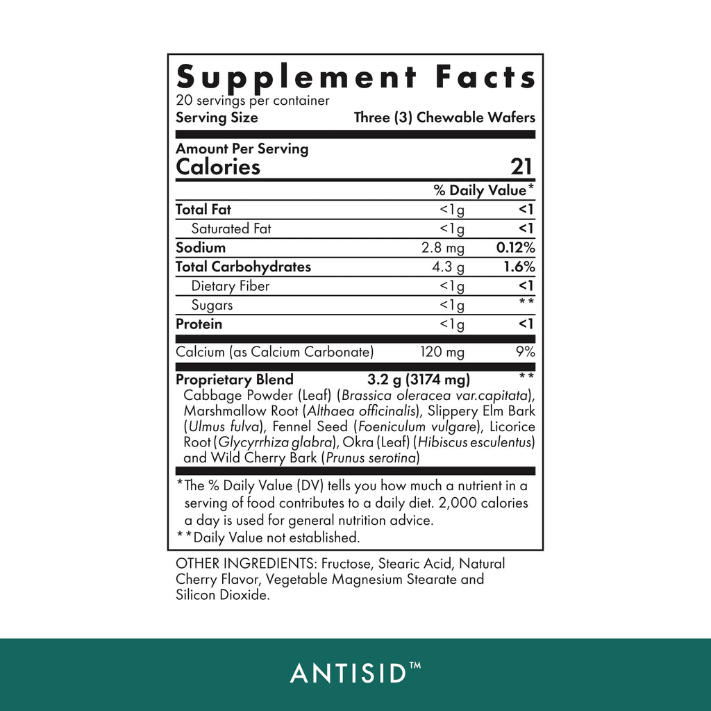 Michael's Antisid – 60 Vegan Chewables, Wild Cherry, Digestive Support