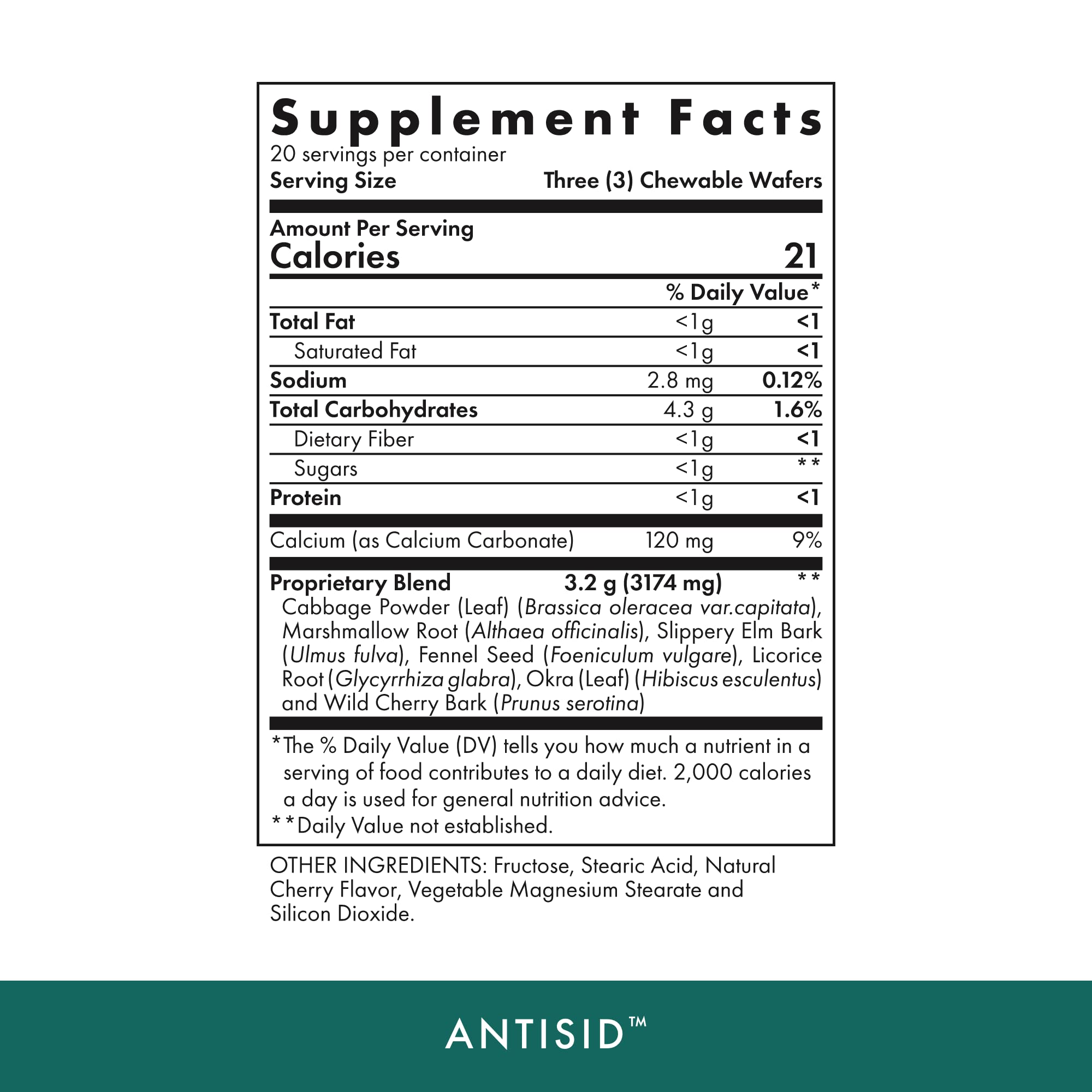 Michael's Antisid – 60 Vegan Chewables, Wild Cherry, Digestive Support
