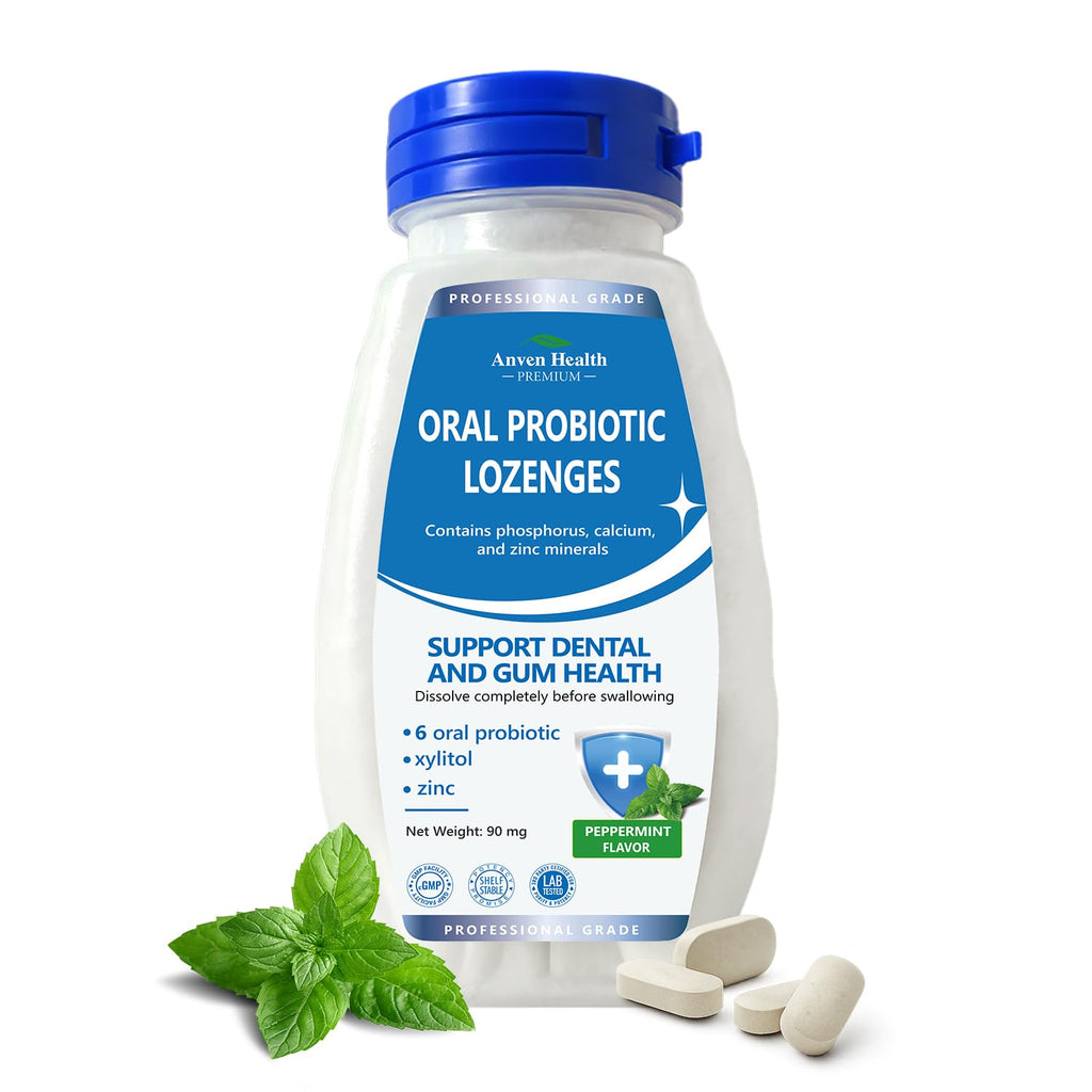 Anven Health Oral Probiotics Lozenges - Bad Breath & Gum Repair (90 Lozenges, Mint, Sugar-Free)