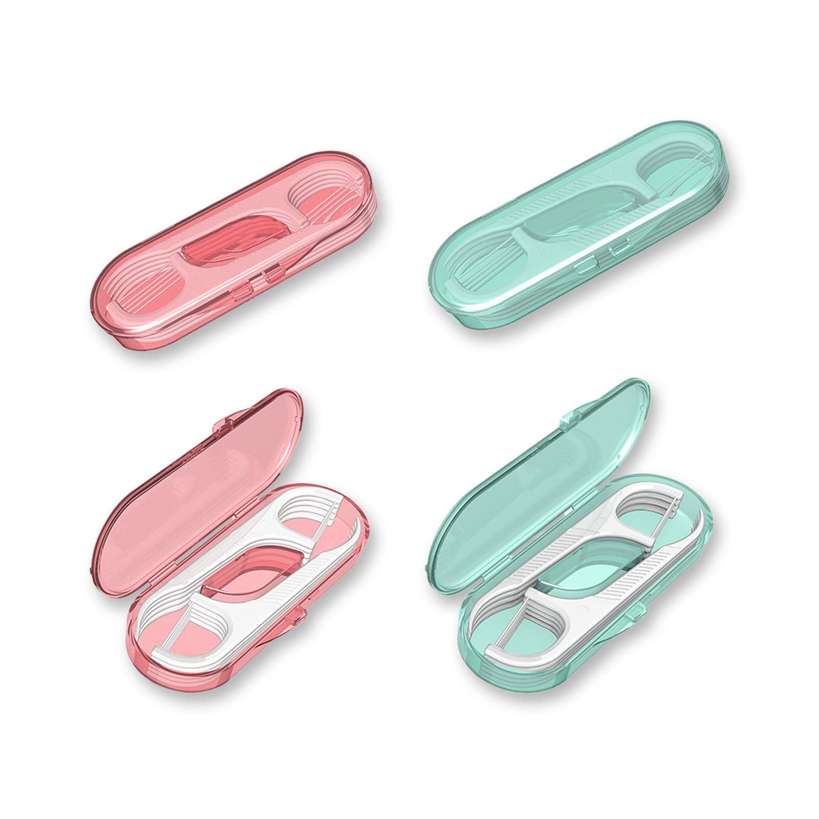 AOCEAN Dental Floss Picks - Travel Floss with Toothpicks (40Pcs) + 4 Storage Cases