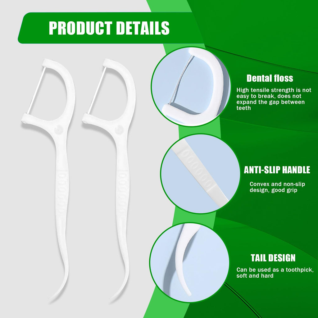 AOCEAN Dental Floss Picks – Travel Floss with Toothpicks (2 Boxes, 2 Cases)
