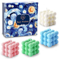 Aokala Scented Bubble Cube Candles – 4-Pack, 5.4 oz Soy Wax, Home Decor
