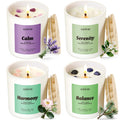AOOVOO Calm Candles Set for Women - 4-Pack (28 oz), 200h Burn, Crystal Aromatherapy