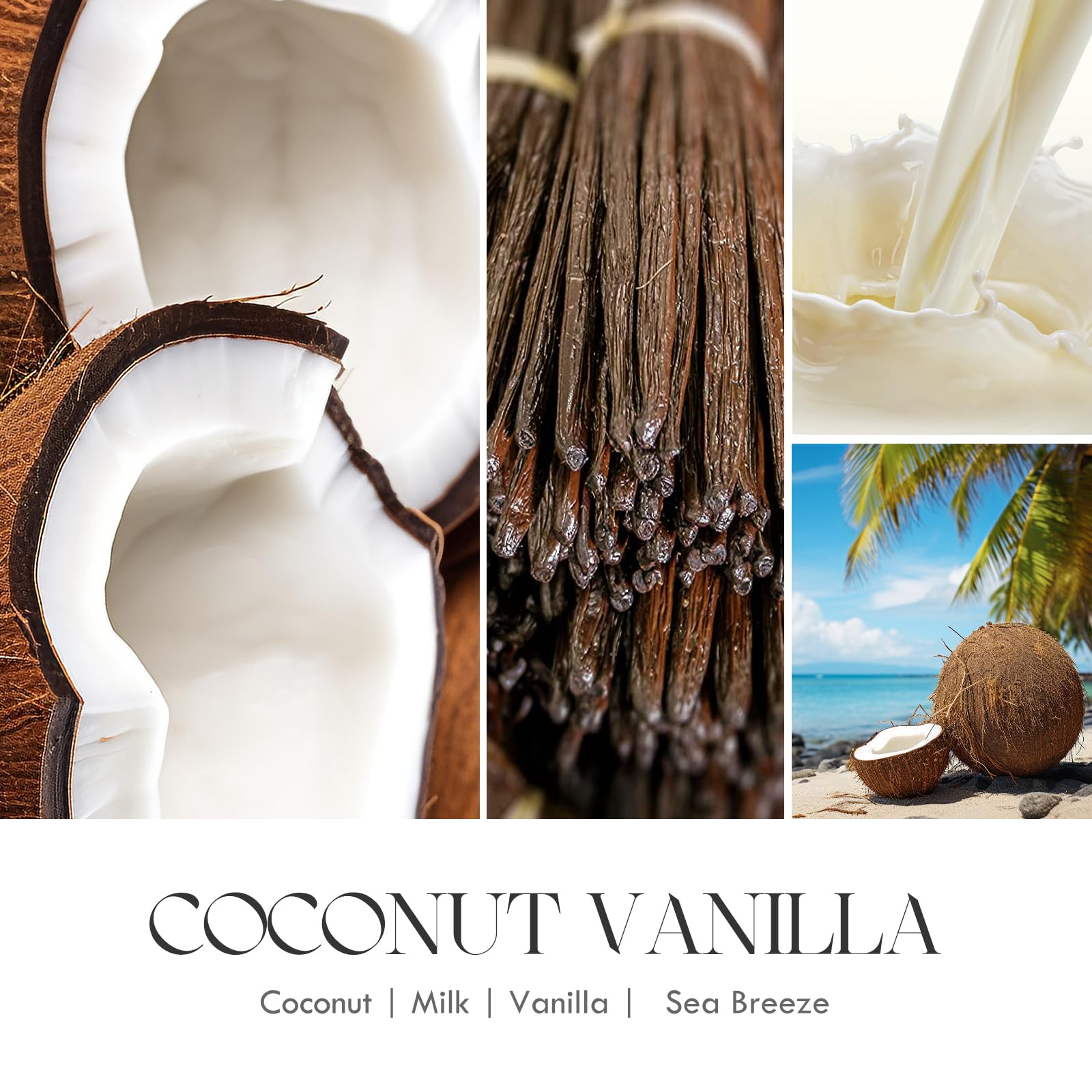 AOOVOO Coconut Vanilla Candles – 9 oz Soy Scented Candle for Home & Aromatherapy