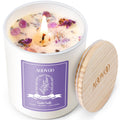 AOOVOO Lavender Scented Soy Candle for Women – Aromatherapy with Crystals, 10oz