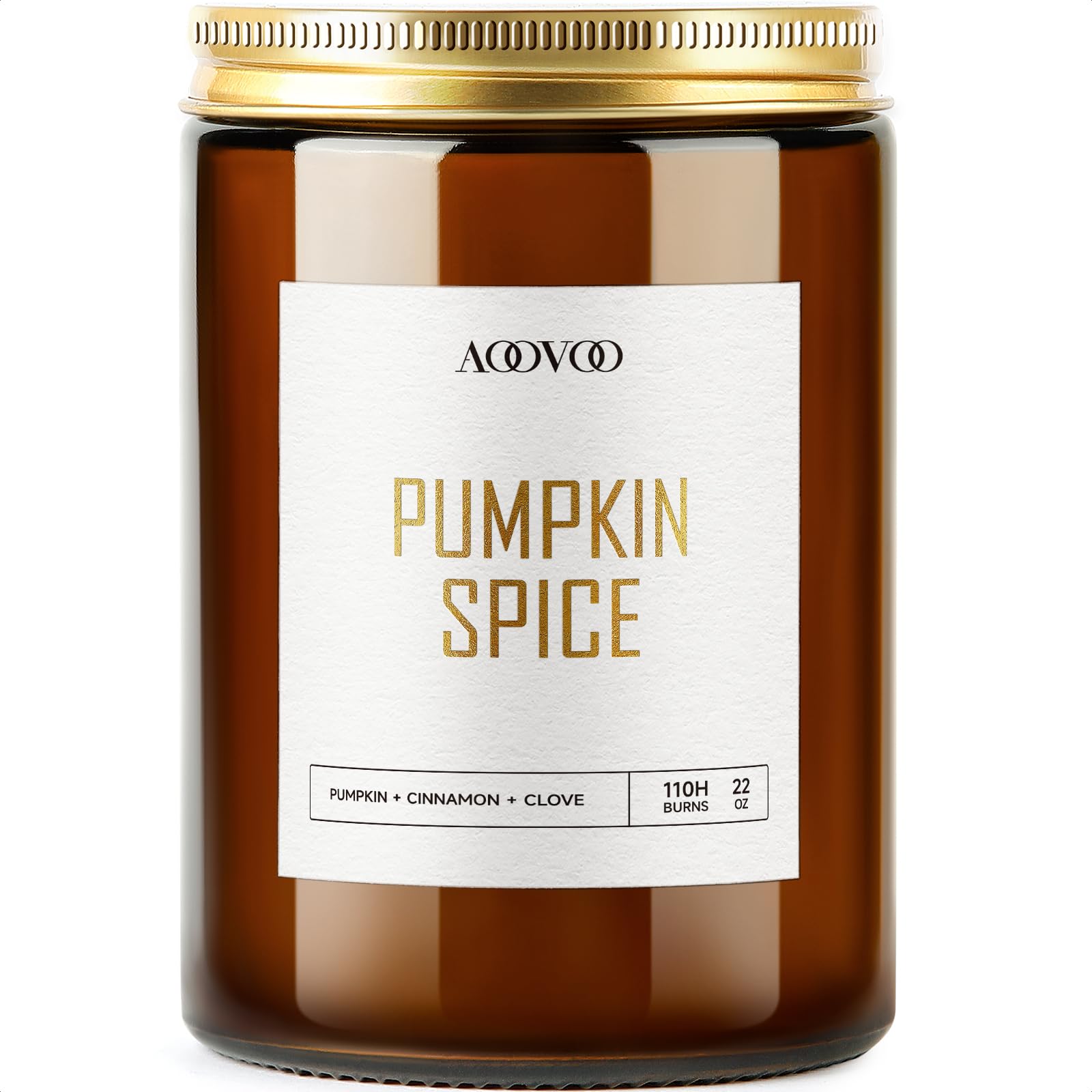 AOOVOO Pumpkin Spice Candles – 22 oz Soy Scented Candle