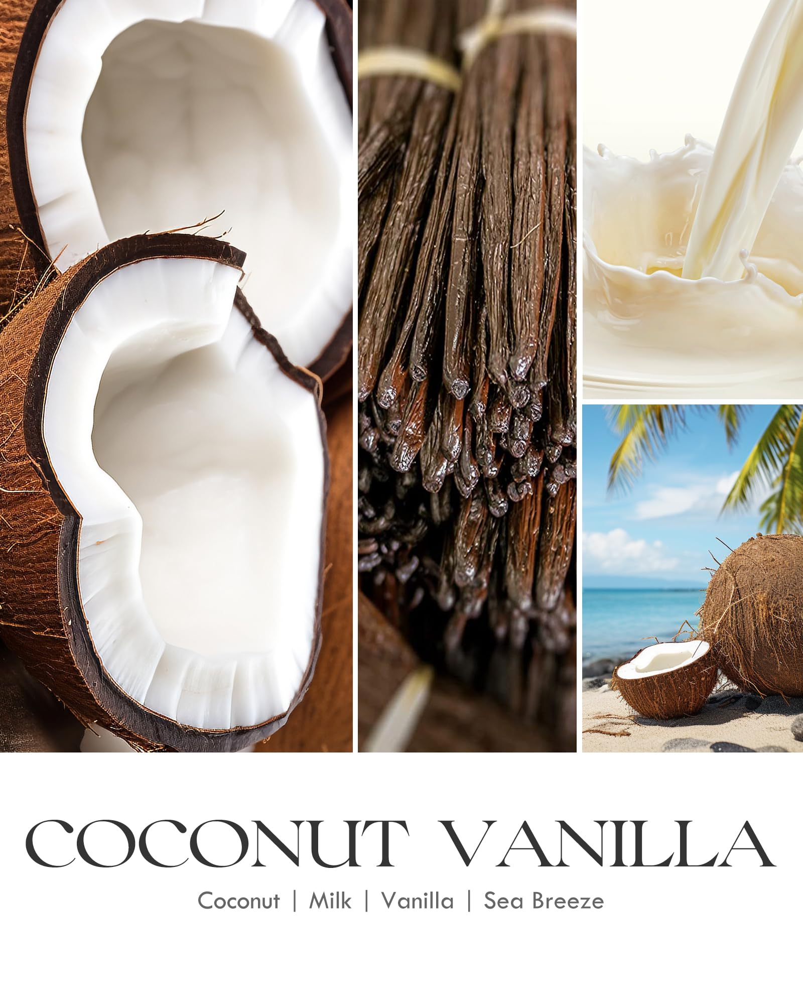 AOOVOO Vanilla Coconut Candle - Large 22oz Soy Aromatherapy Candle