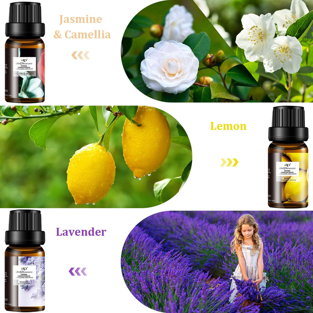 ap airpleasure Refresh Essential Oils Set — 6x10ml for Diffuser, Humidifier & Aromatherapy