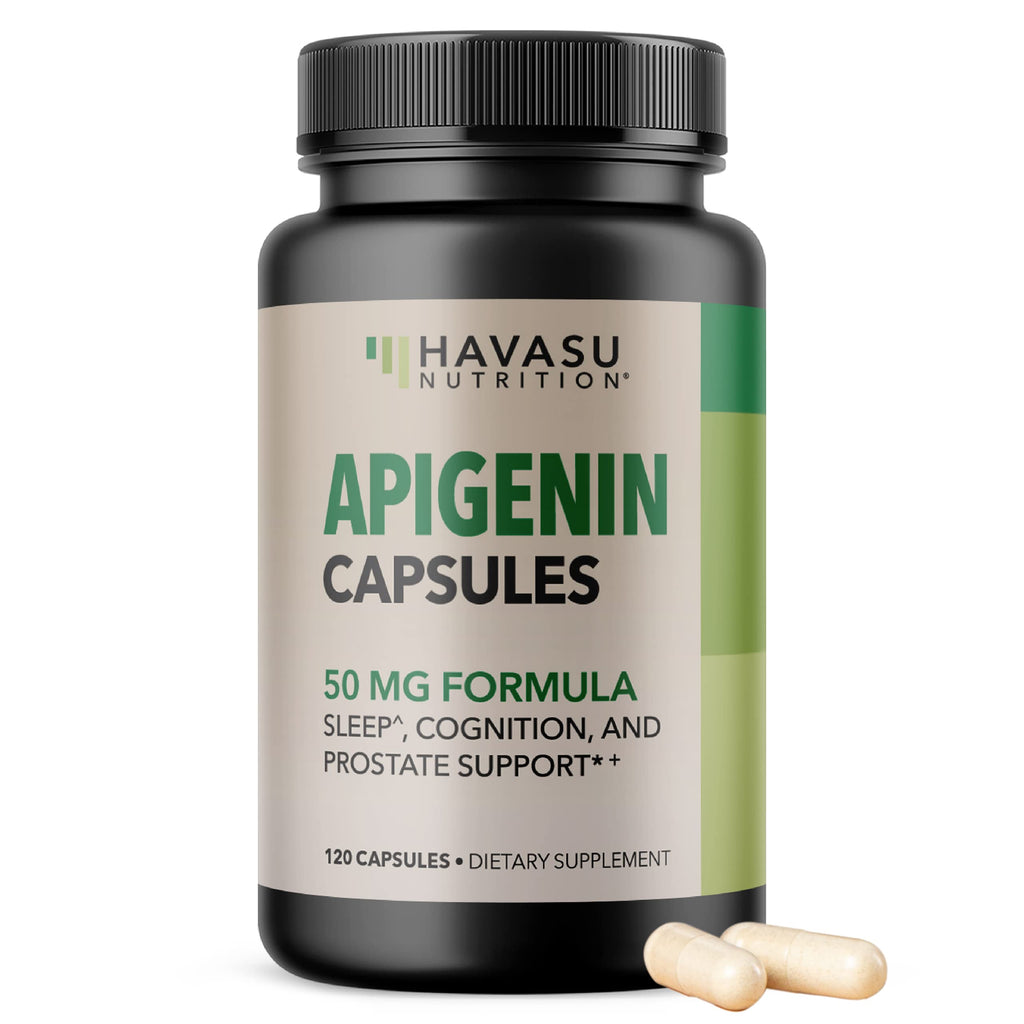 Apigenin Capsules 50mg - 120 Count | Vegan, Non-GMO, Sleep & Cognitive Support