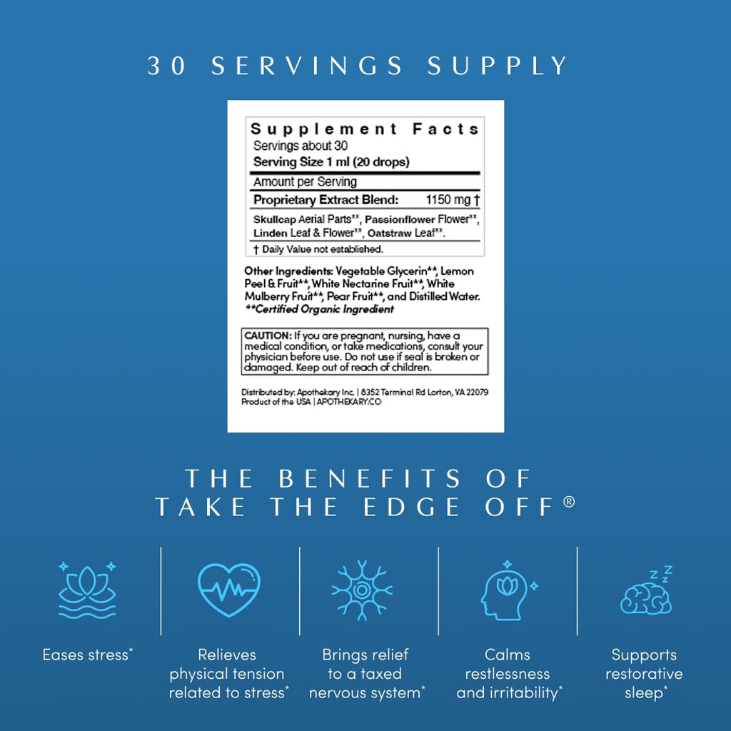 Apothékary Take The Edge Off – Alcohol-Free Stress Support Drops