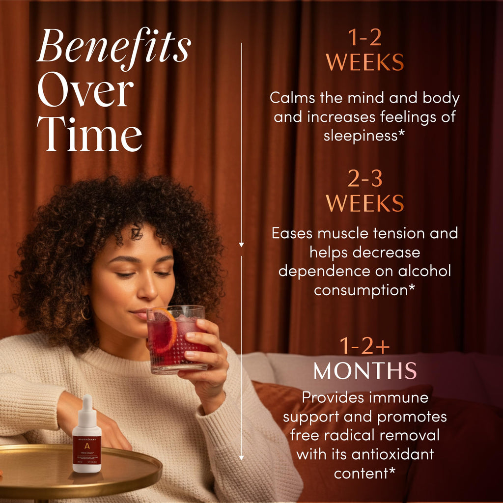 Apothékary Wine Down: Alcohol-Free Sleep Drops with Blue Vervain & Tart Cherry