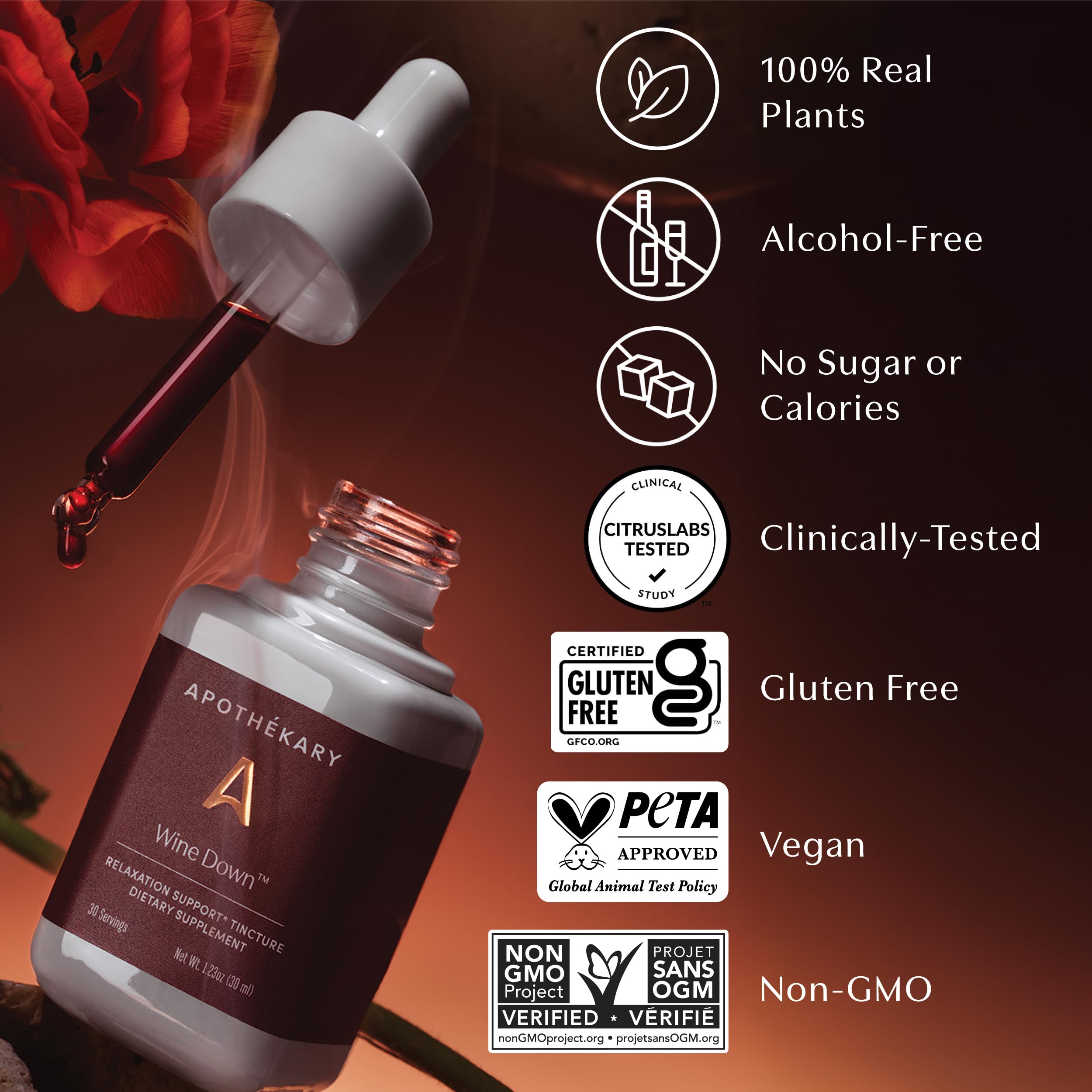 Apothékary Wine Down - Alcohol-Free Sleep Support Drops | 1 oz, 30 Servings