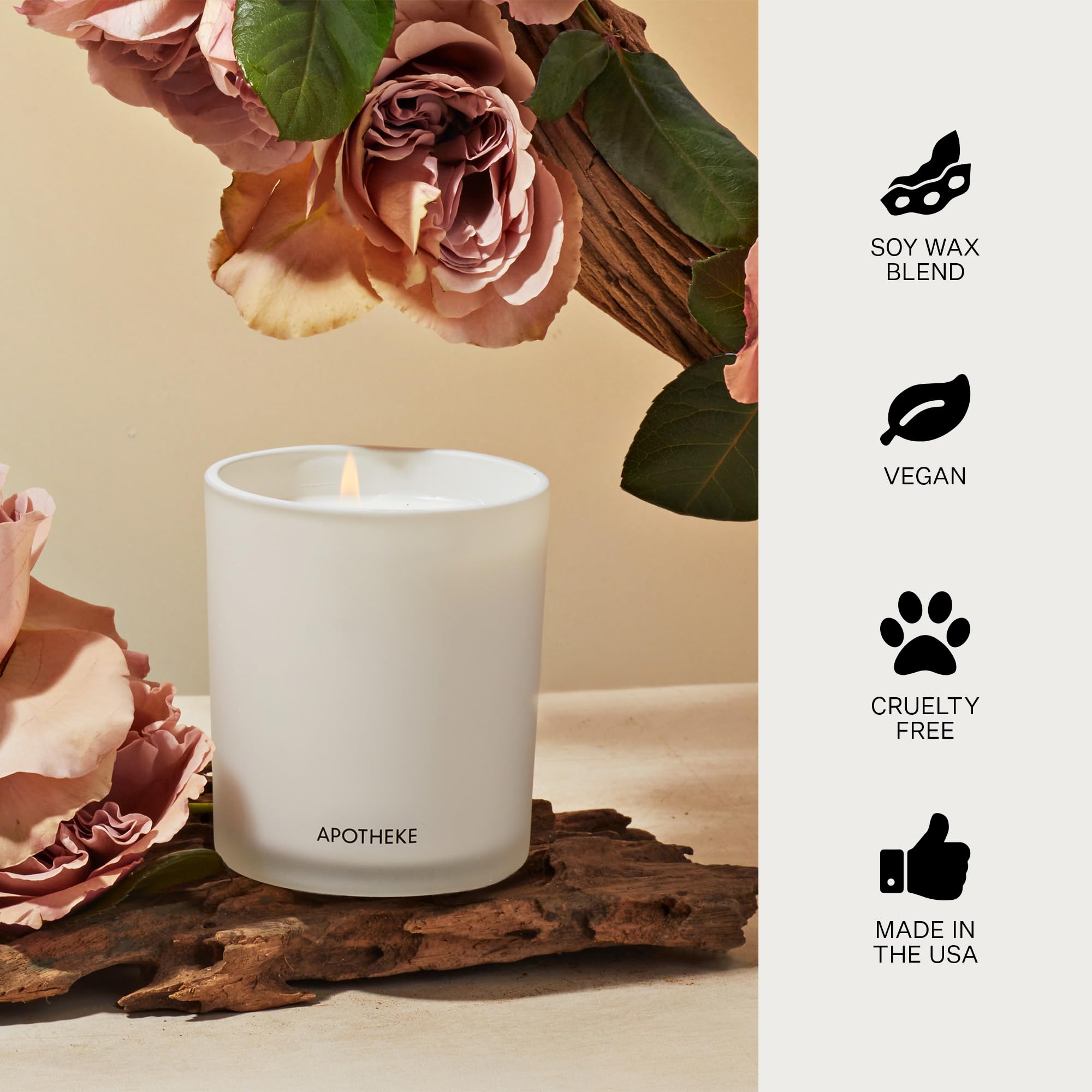 Apotheke 3-Wick Santal Rock Rose Candle – 26 oz Soy Jar