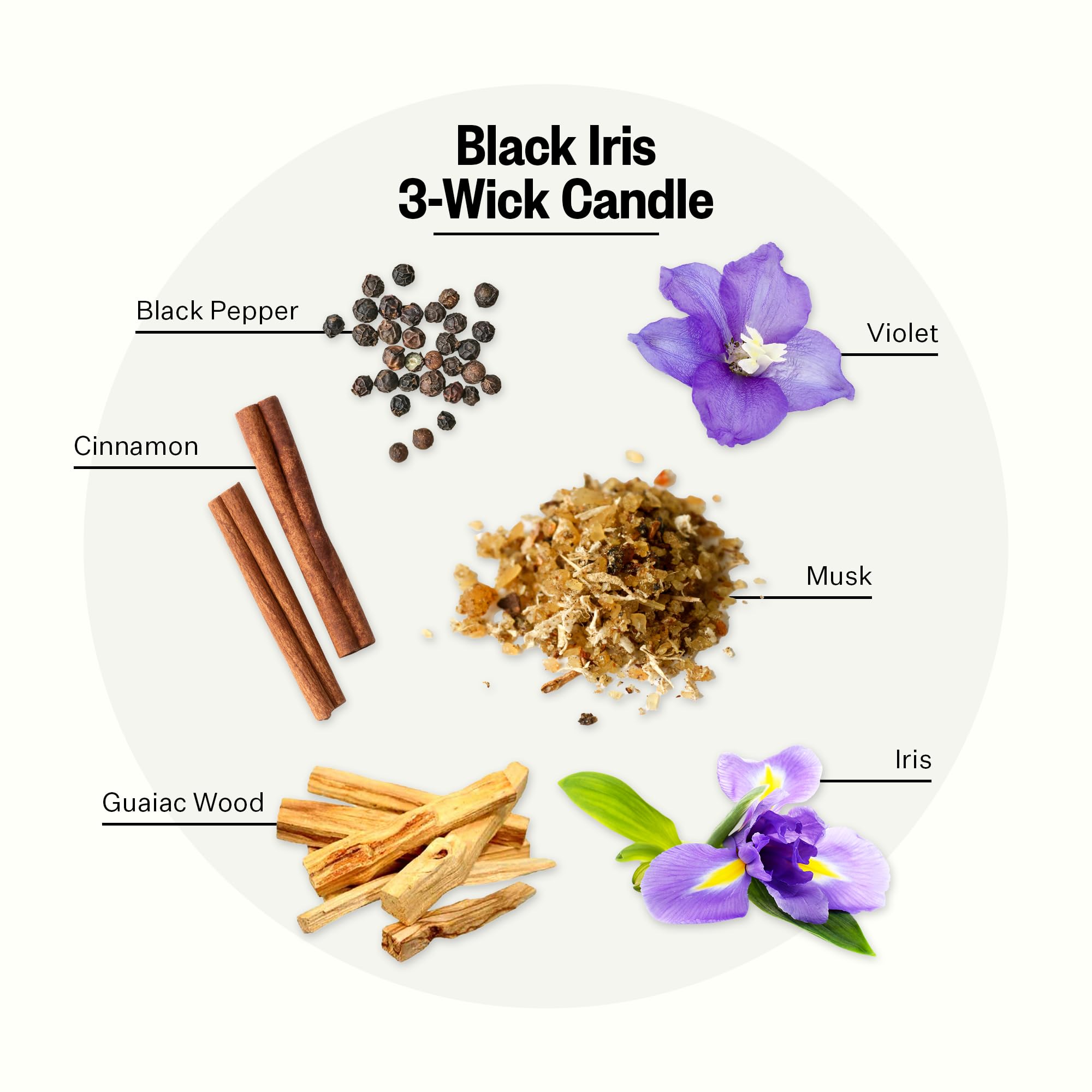 APOTHEKE 3-Wick Scented Candle – Black Iris Oak, 26 oz Soy Jar | Aromatherapy Gift