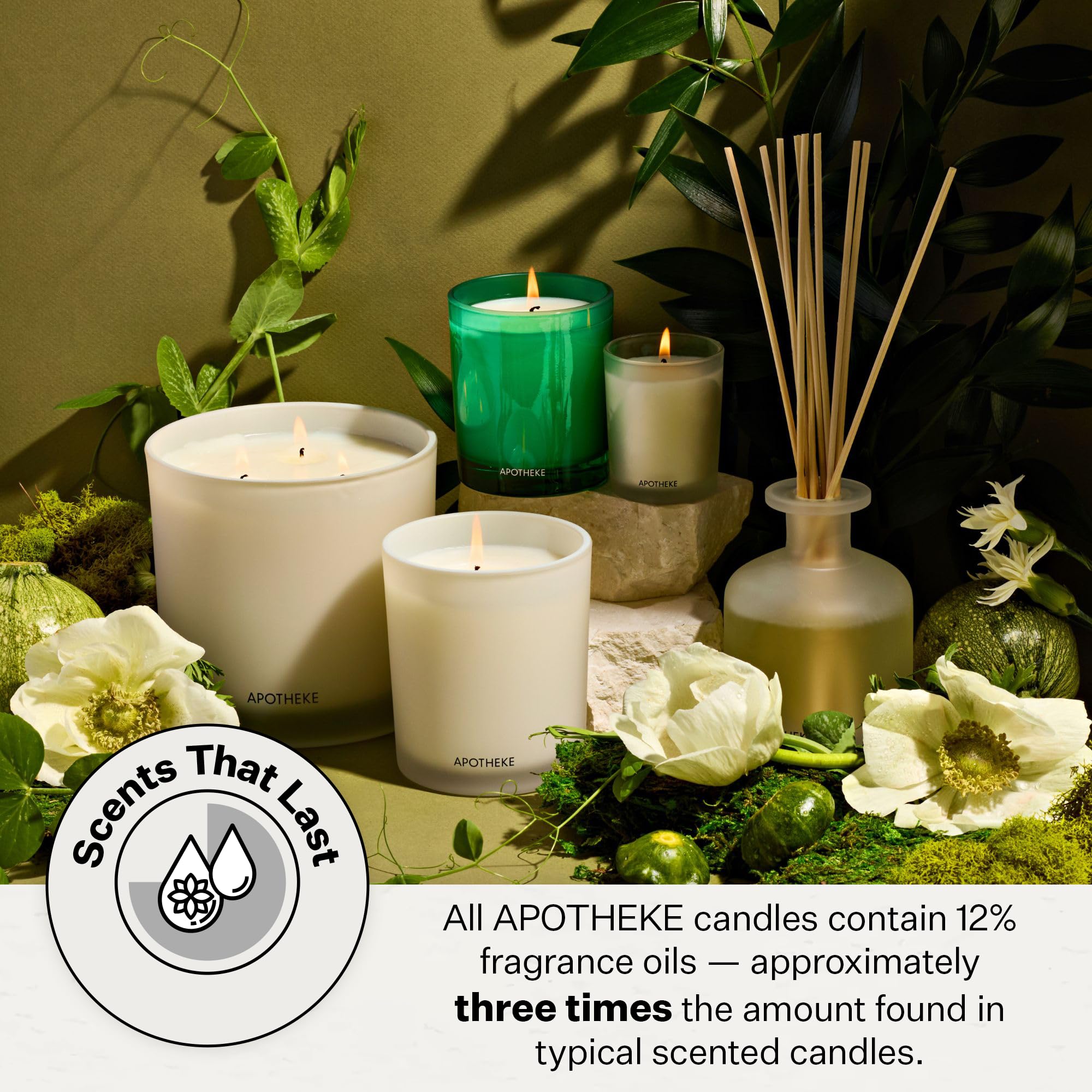Verdant Garden 3-Wick Candle – 26oz Soy Jar by Apotheke