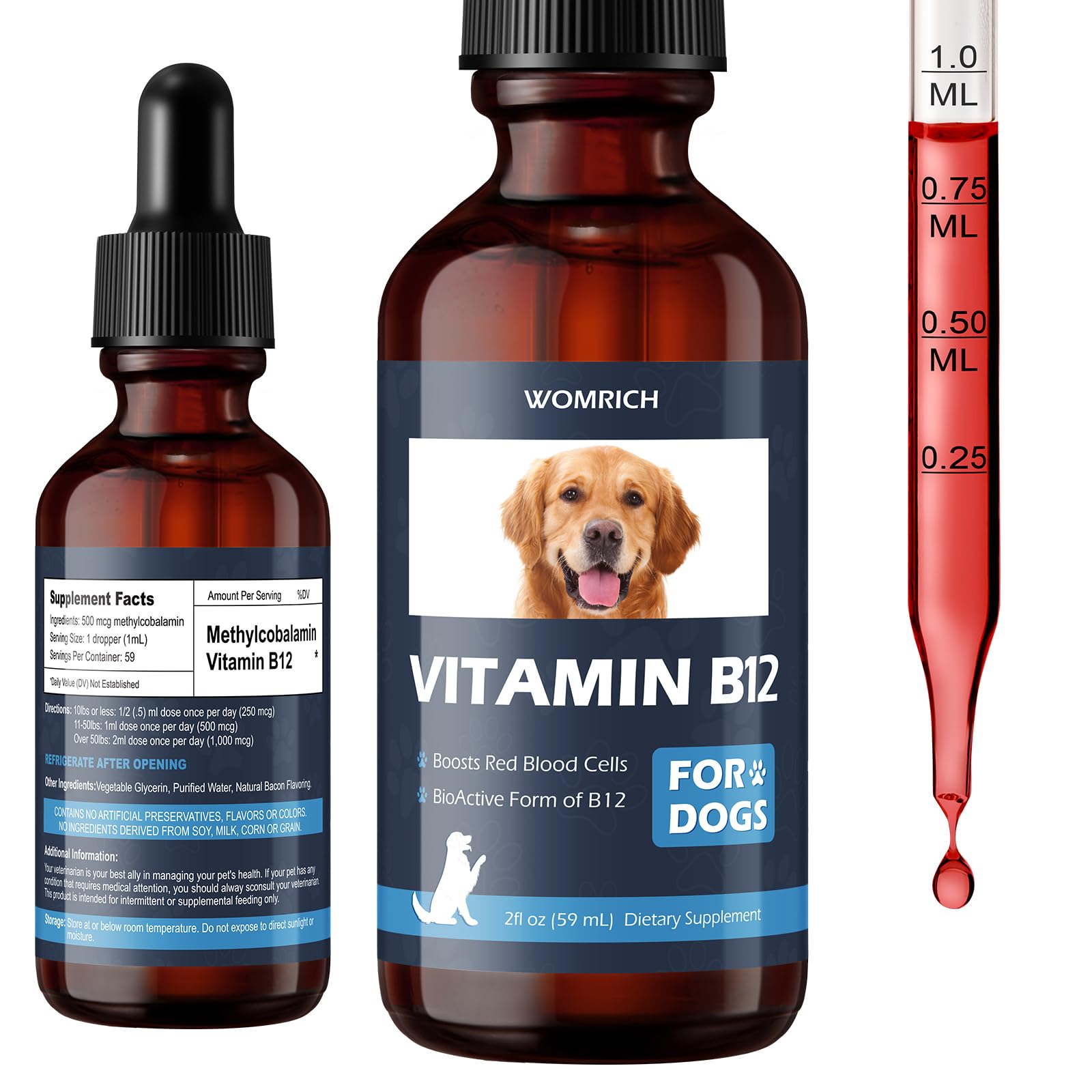 Appetite Stimulant Vitamin B12 for Dogs | Methylcobalamin (Methyl B12) 2 fl oz