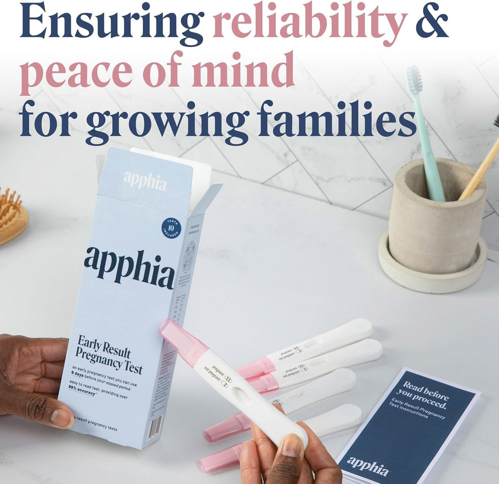 Apphia 10 Pack Early Detection Pregnancy Test – Midstream hCG Strips – Made in USA