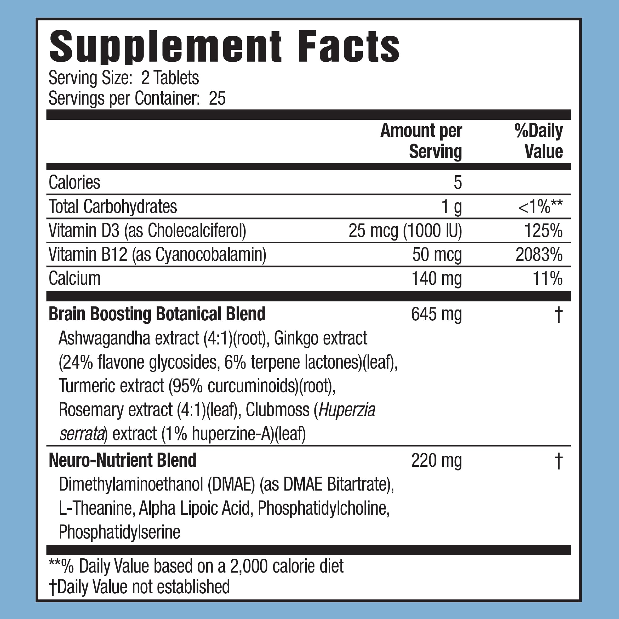 Applied Nutrition Healthy Brain All-Day Focus – 50 Tablets Pack of 2 | 3-in-1 Brain Booster with Turmeric