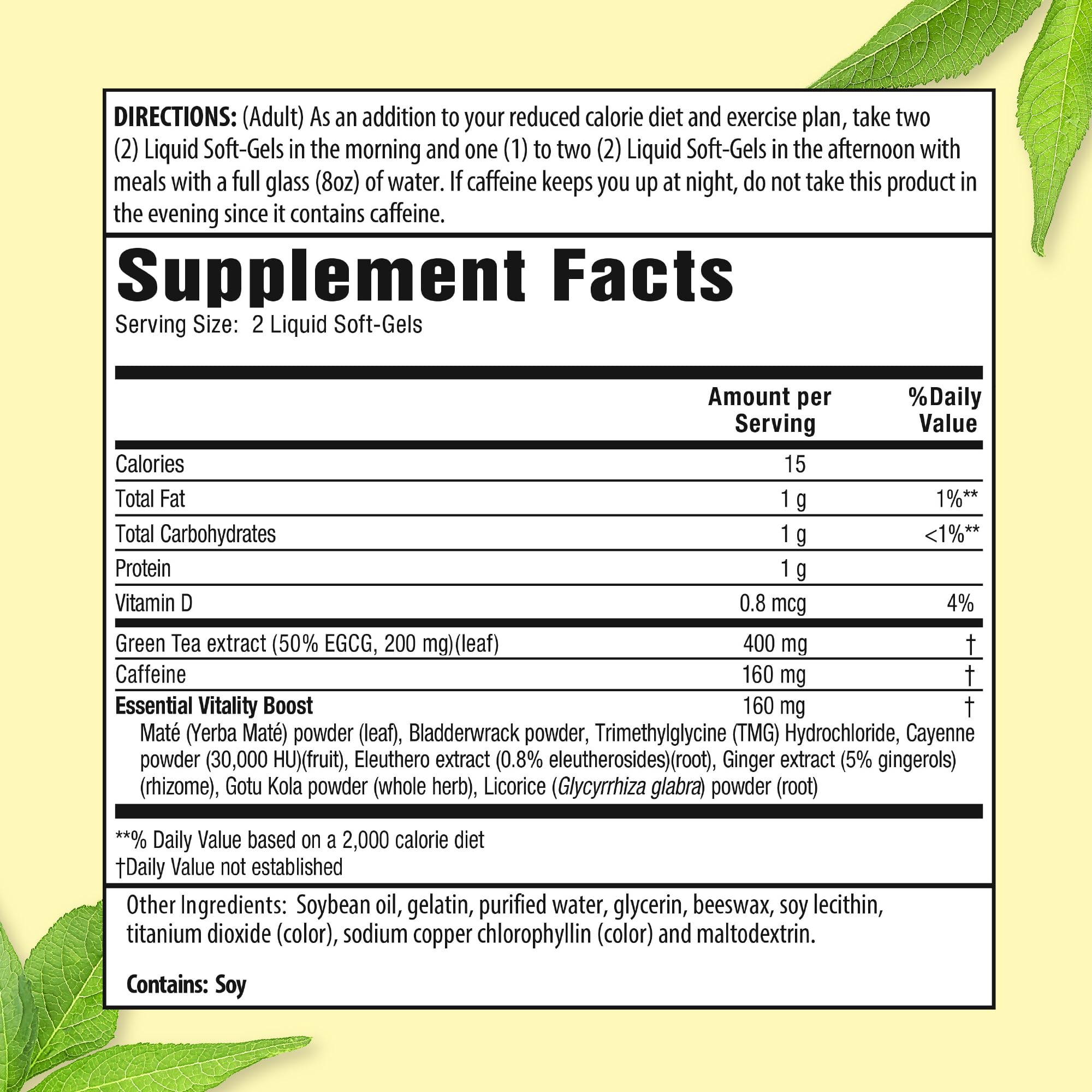 Applied Nutrition Green Tea Fat Burner – EGCG 400 mg + Green Coffee Bean Extract