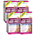 Applied Nutrition Longer Stronger Hair & Nails – 60 Liquid Soft-Gels per Bottle, Pack of 4, 120 Servings