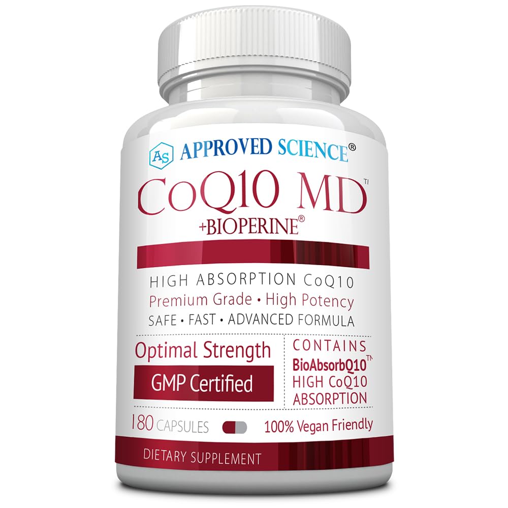 Approved Science CoQ10 MD - Extra Strength 300mg + BioPerine | Vegan CoQ10