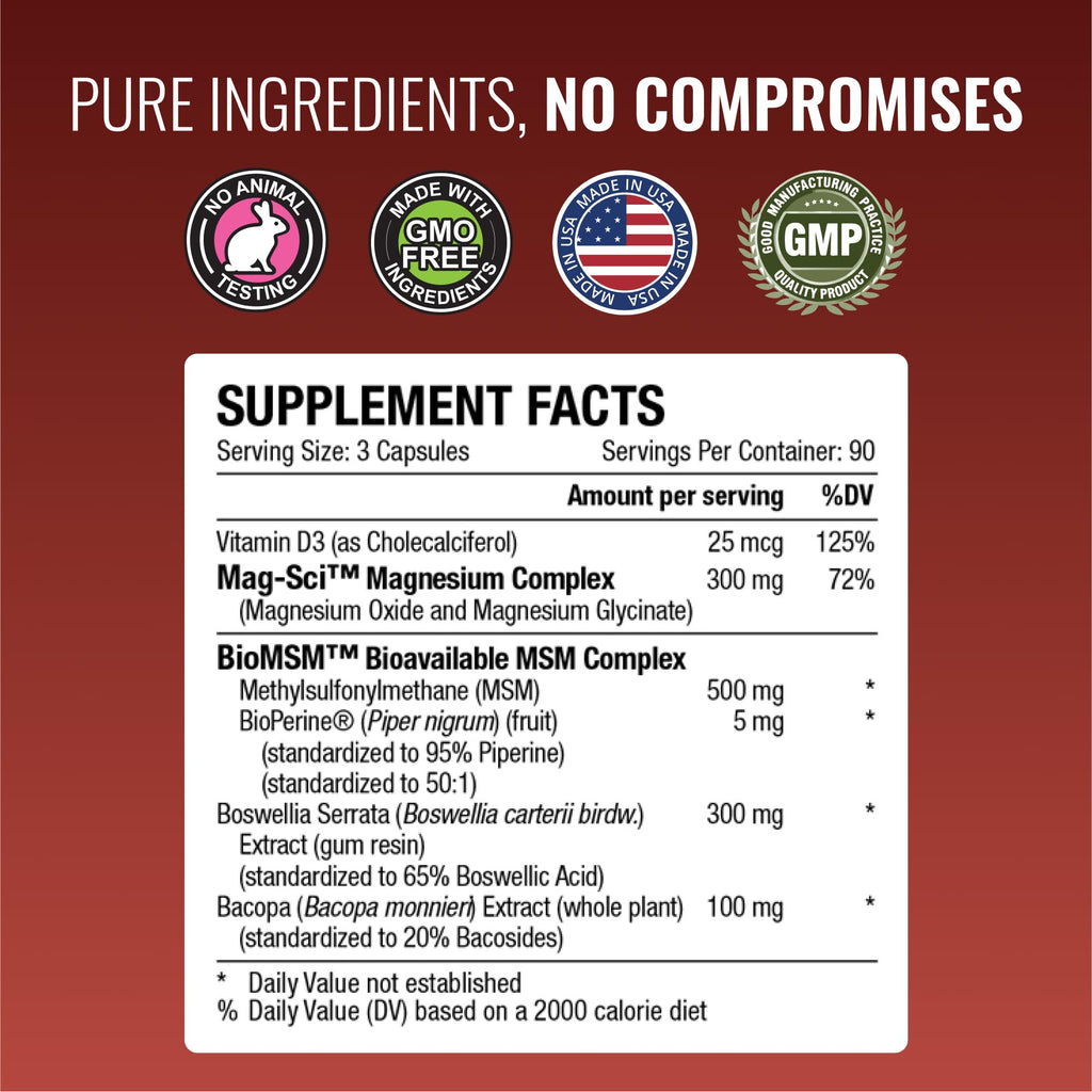 Approved Science Fibroprin - Ease Nerve & Muscle Aches, Improve Mobility, 270 Capsules, Made in USA