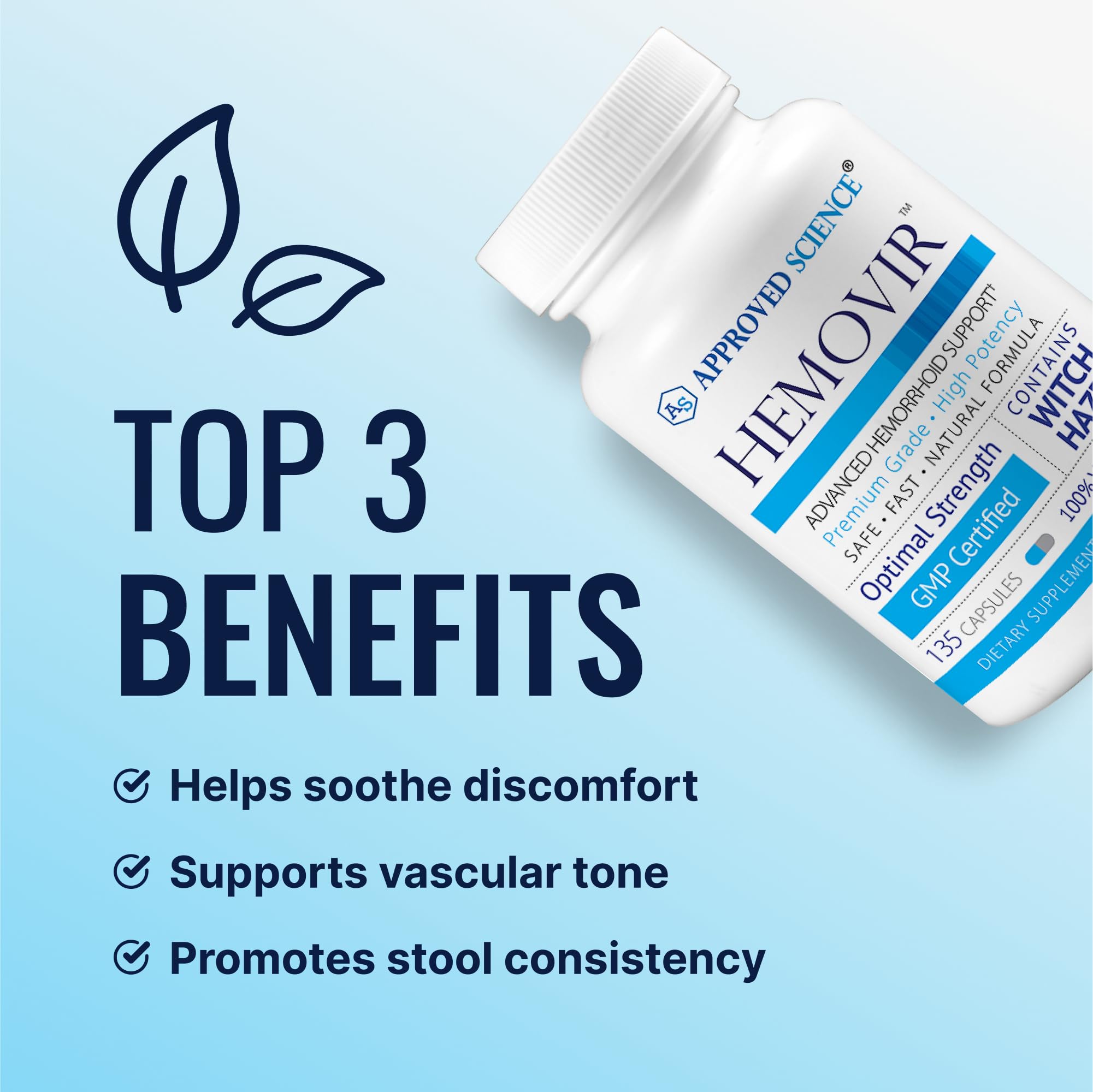 Approved Science Hemovir - Hemorrhoid Support, 135 Vegan Capsules