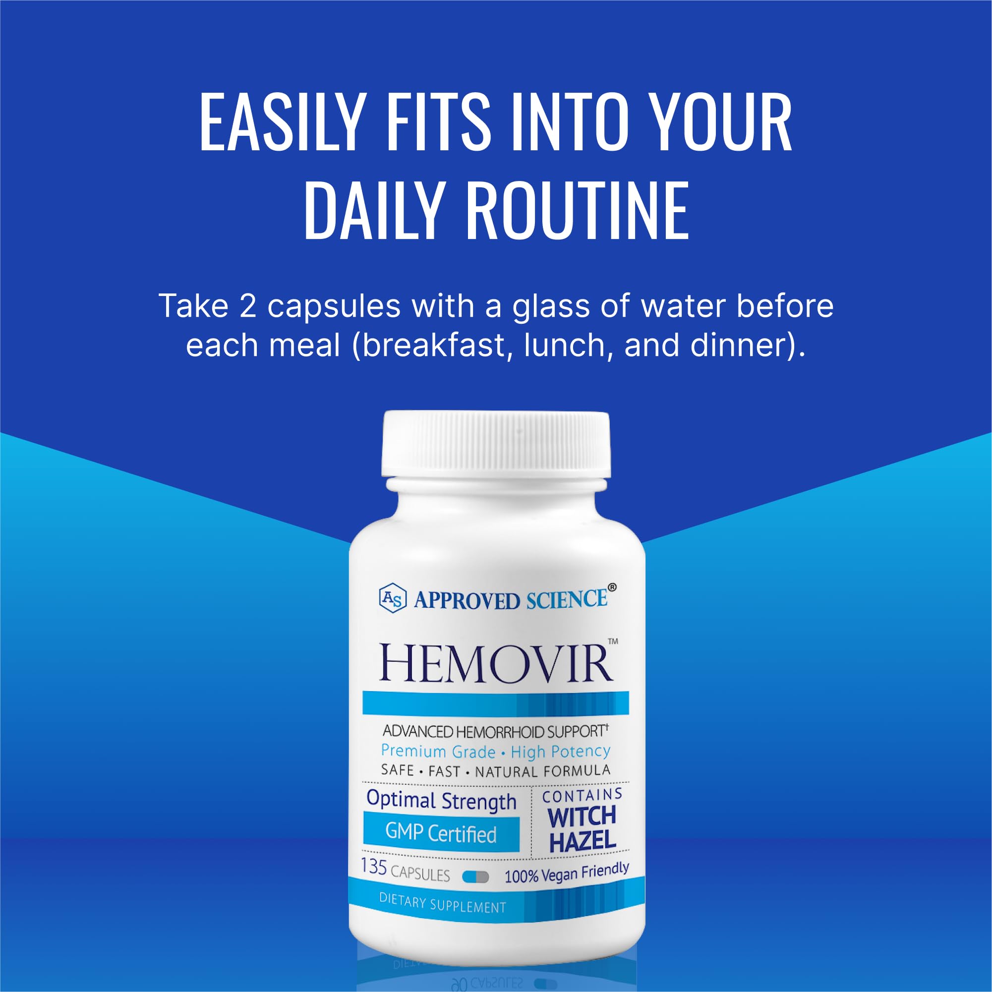Approved Science Hemovir - Hemorrhoid Support, 135 Vegan Capsules