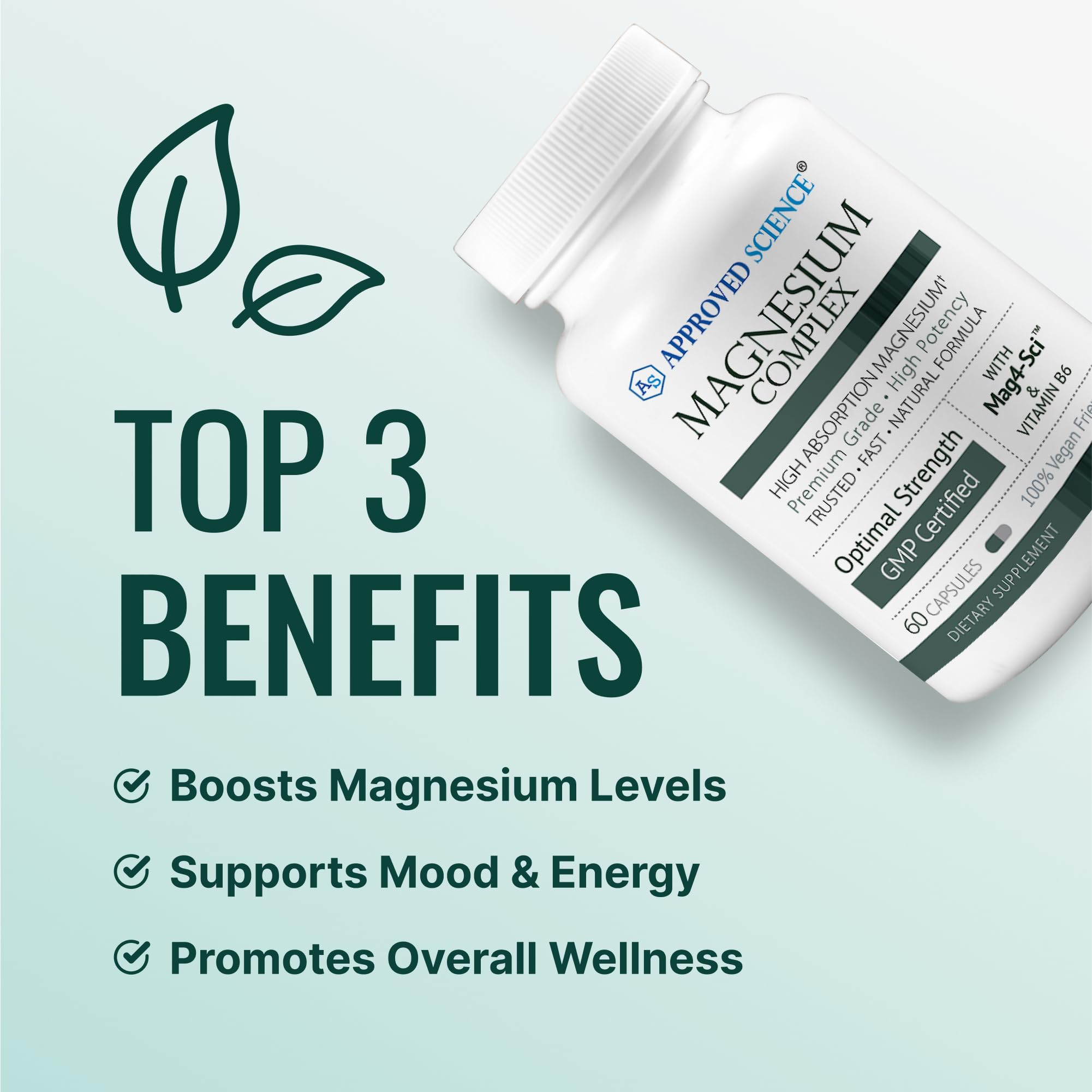 Approved Science Magnesium Complex | High Absorption Magnesium (60 Capsules)