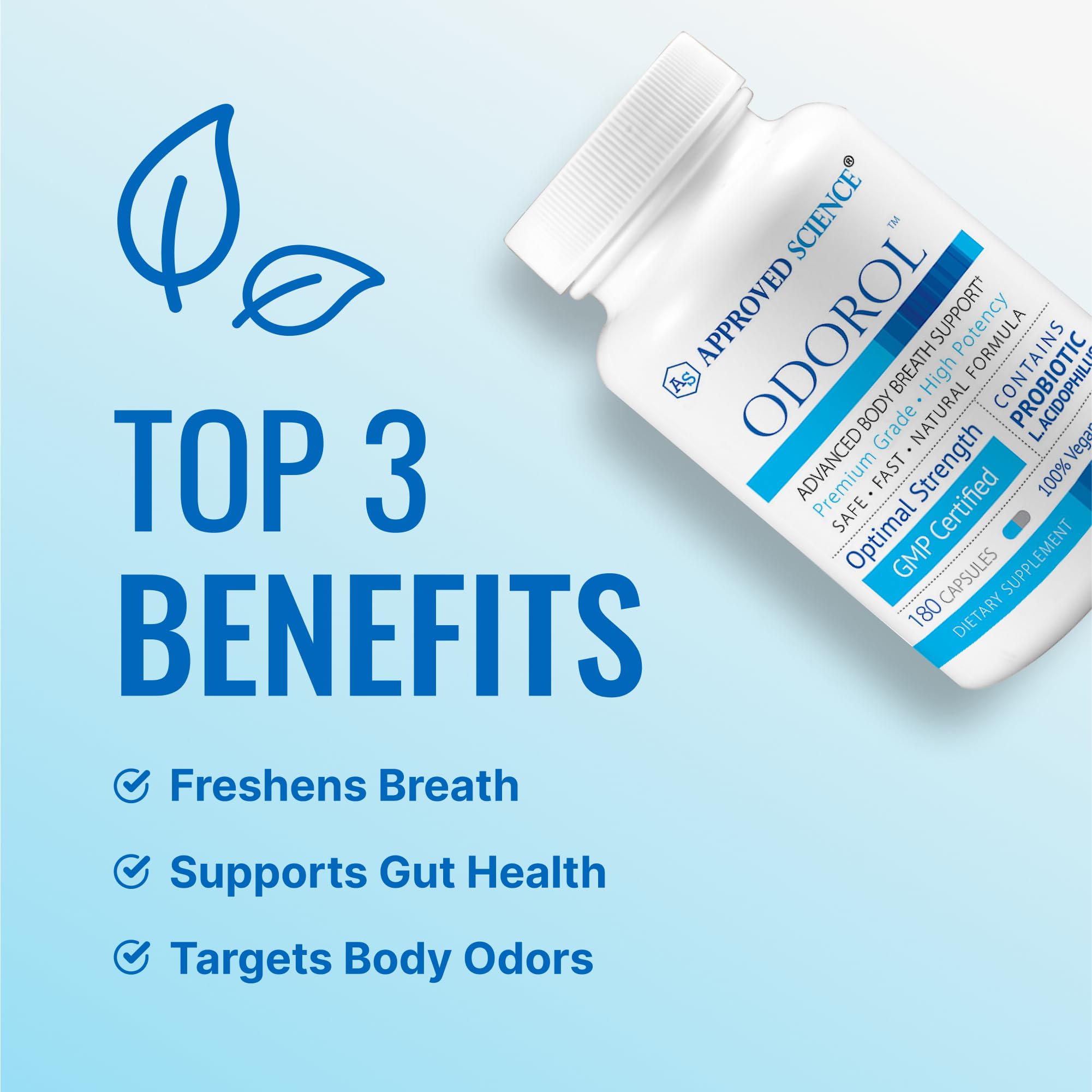 Approved Science Odorol - 180 Capsules | Fresh Breath & Odor Control