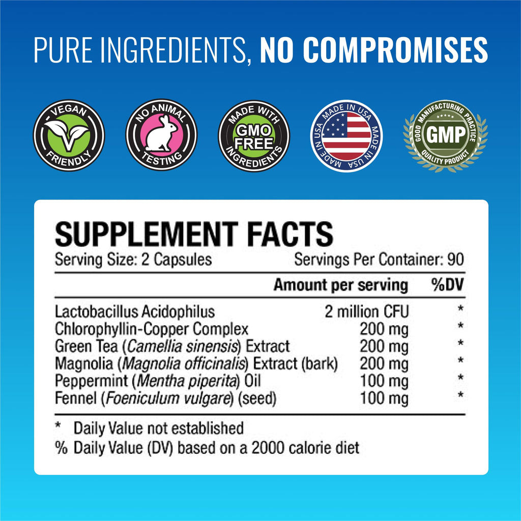 Approved Science Odorol - 180 Capsules | Fresh Breath & Odor Control