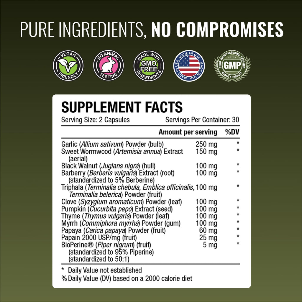 Approved Science Parastrin - 120 Capsules | Cleanse & Gut Health | Vegan