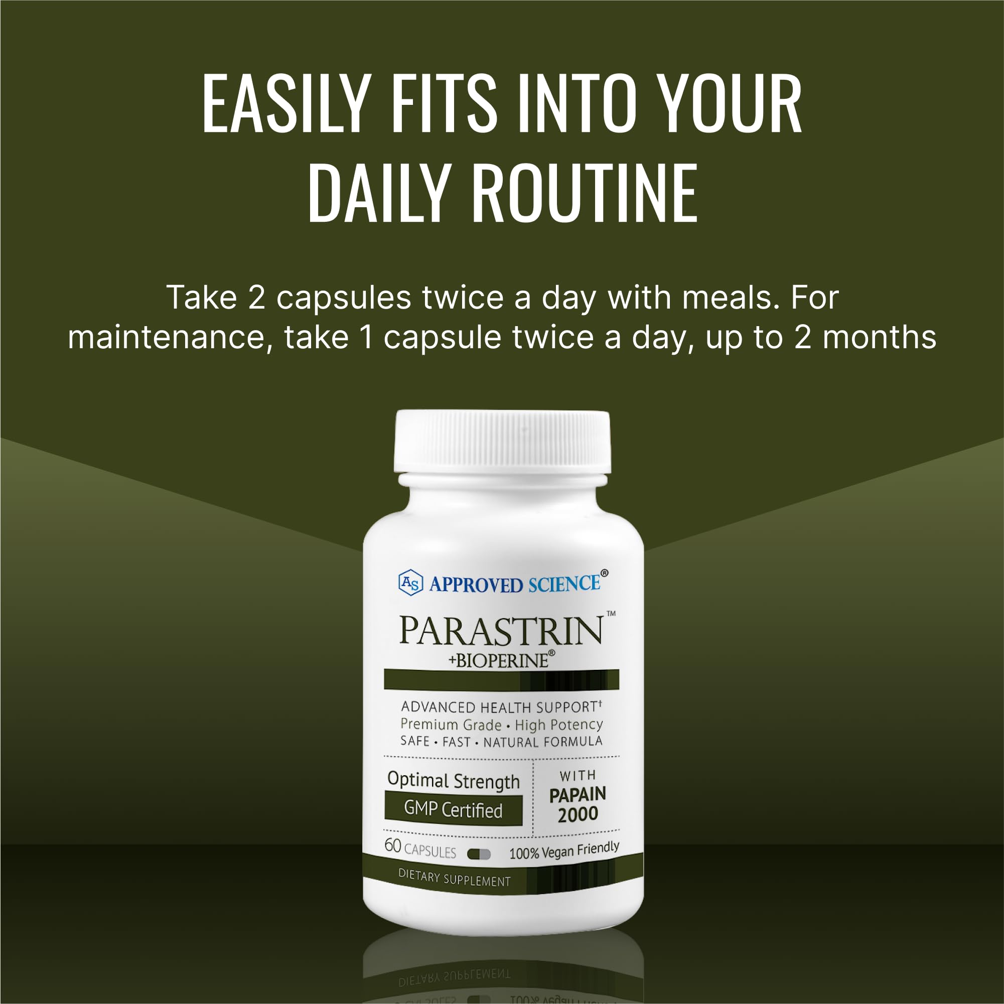 Approved Science Parastrin - 120 Capsules | Cleanse & Gut Health | Vegan