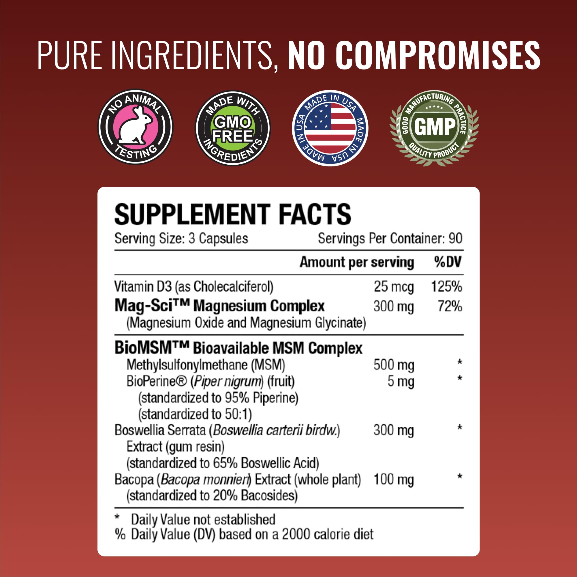 Approved Science Fibroprin - Ease Nerve and Muscle Aches - Improve Mobility - 540 Capsules - 6 Month Supply - Made in The USA