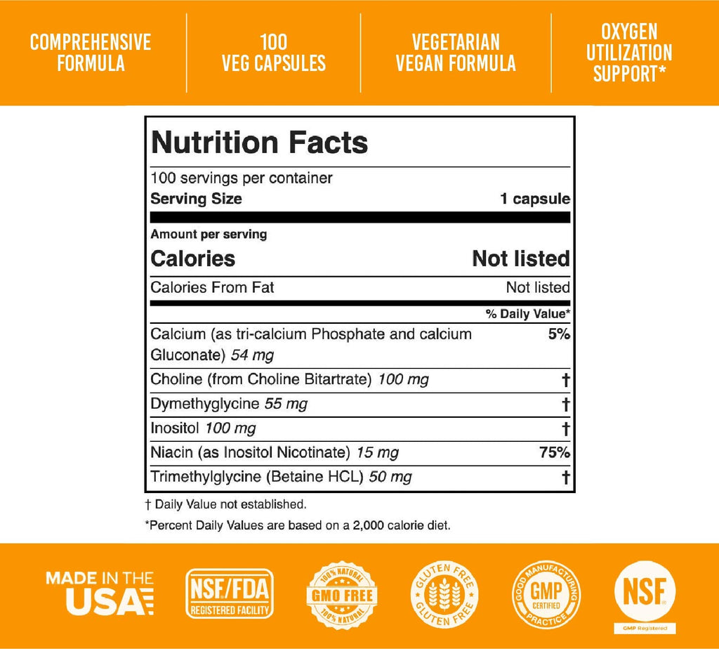 Apricot Power Super B-15 Pangamic Acid – Non-Toxic B-15, 100 Veg Caps