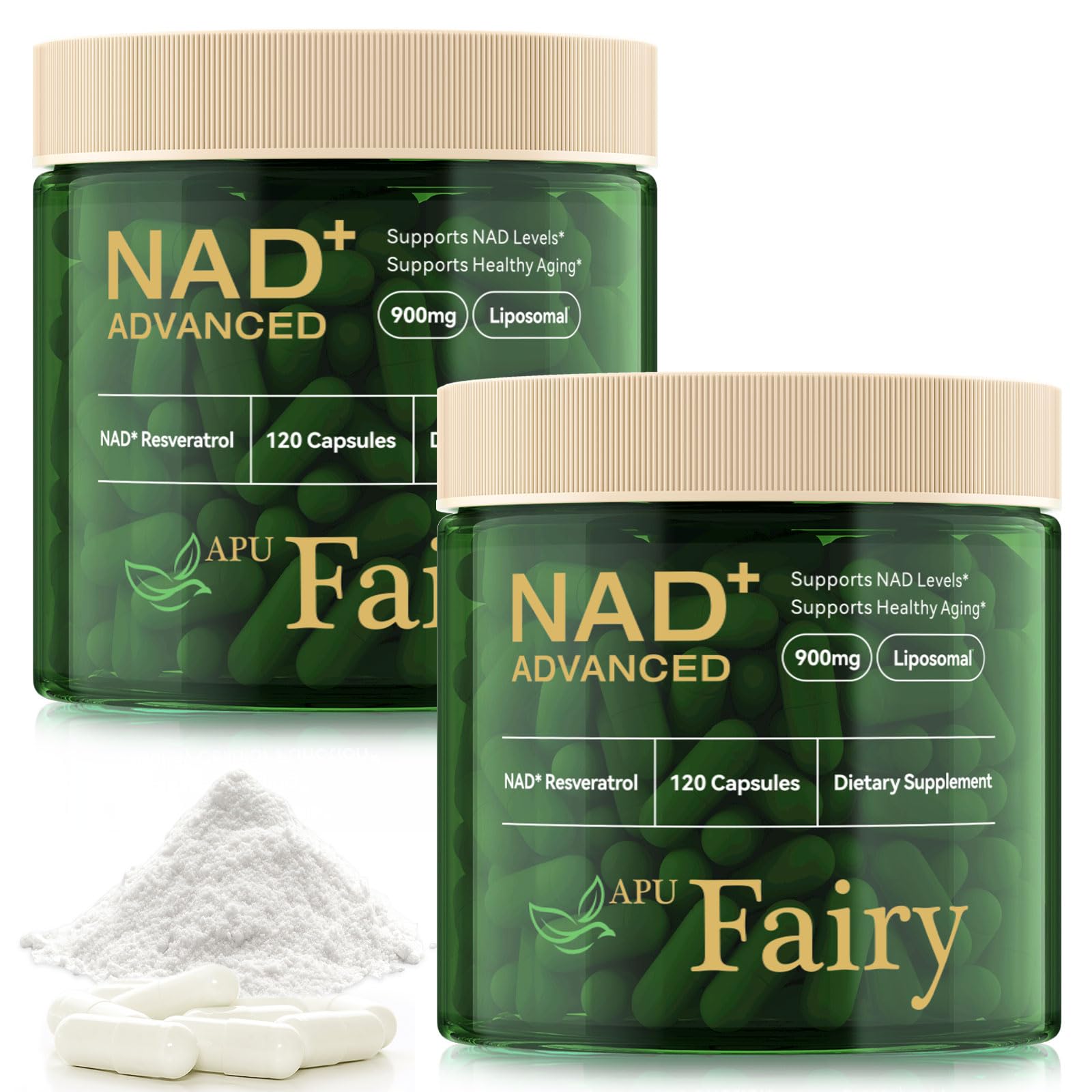 APU.FAIRY NAD Supplement - Liposomal NAD+ with Nicotinamide Riboside | Energy, Anti-Aging & Cellular Support | 120 Capsules