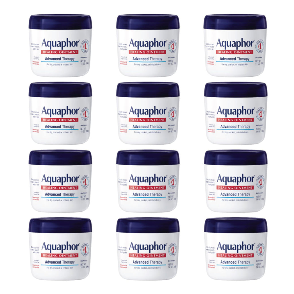 Aquaphor Healing Ointment: Advanced Therapy Skin Protectant, 14 oz Jar (Pack of 12)