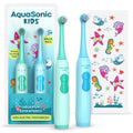 Aquasonic Kids Electric Toothbrush Set – Ages 3+ | Soft Bristles, Oscillating Brush Head, Built-in Battery | Aquarium Adventures