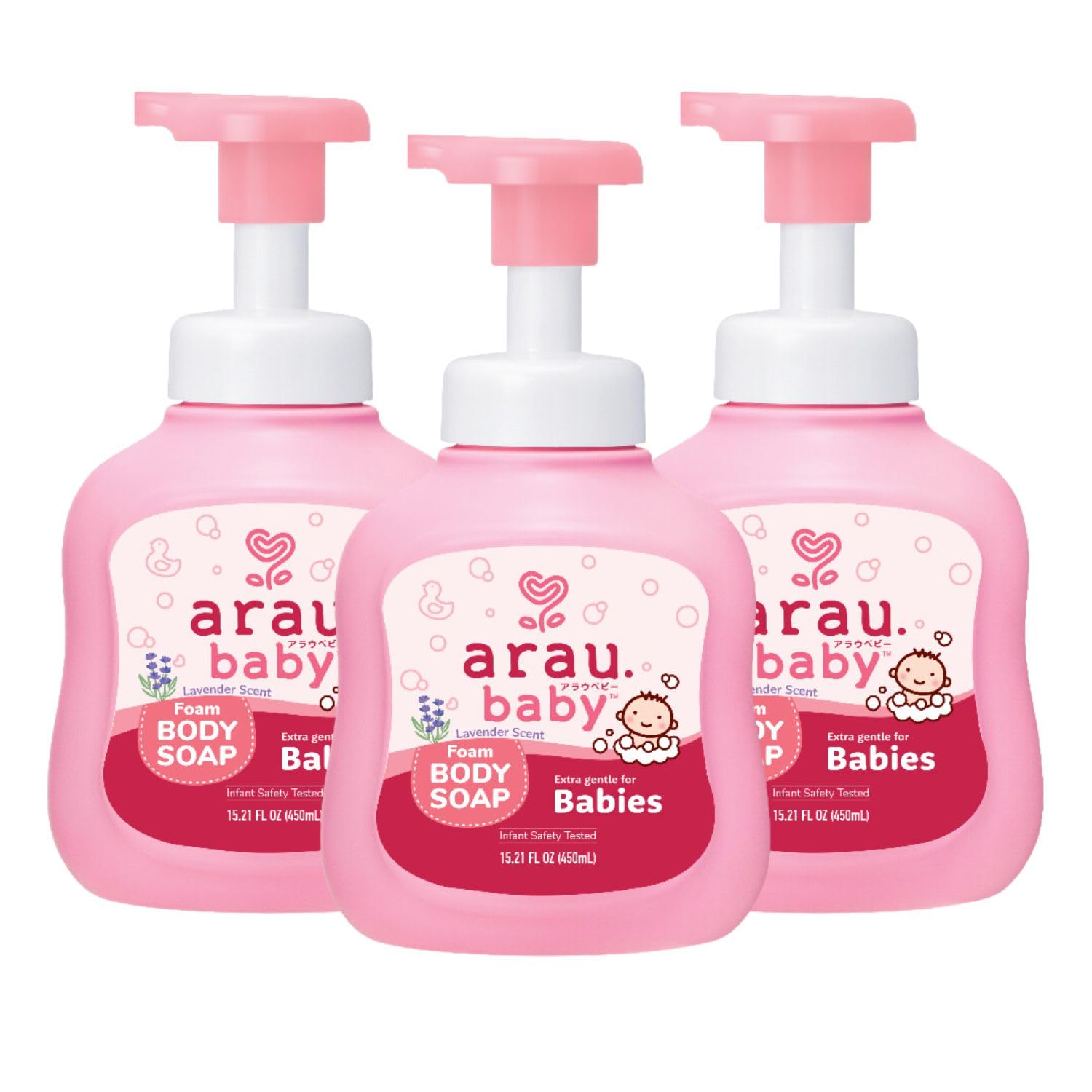Arau Baby Foam Body Soap Lavender Scent - Plant-Based Baby Wash for Sensitive Skin