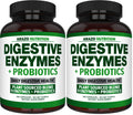 Arazo Nutrition Digestive Enzymes with Probiotics – Multi-Enzyme Digestive Supplement (120 Pills x 2 Pack)