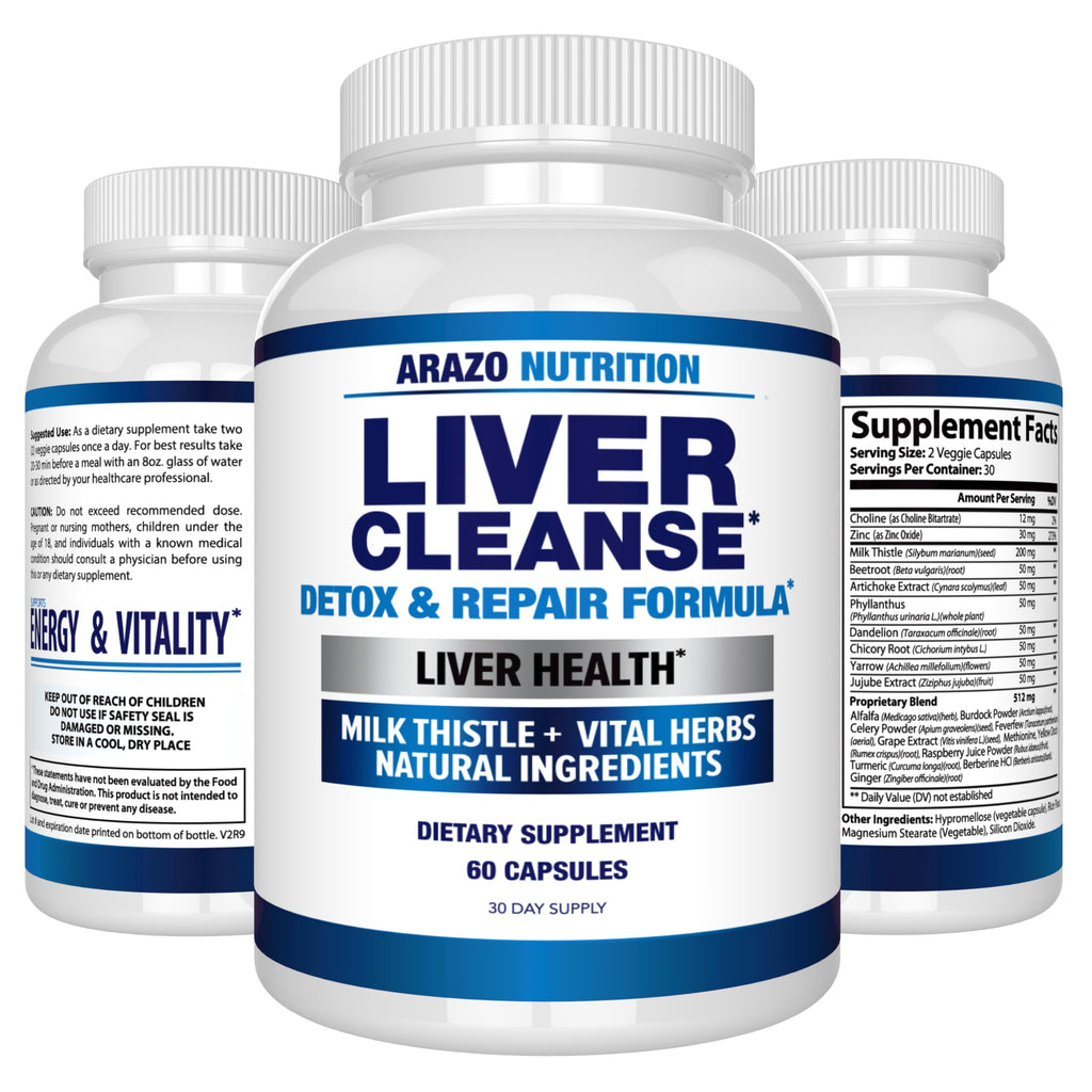 Arazo Liver Cleanse Detox & Repair – Milk Thistle Support