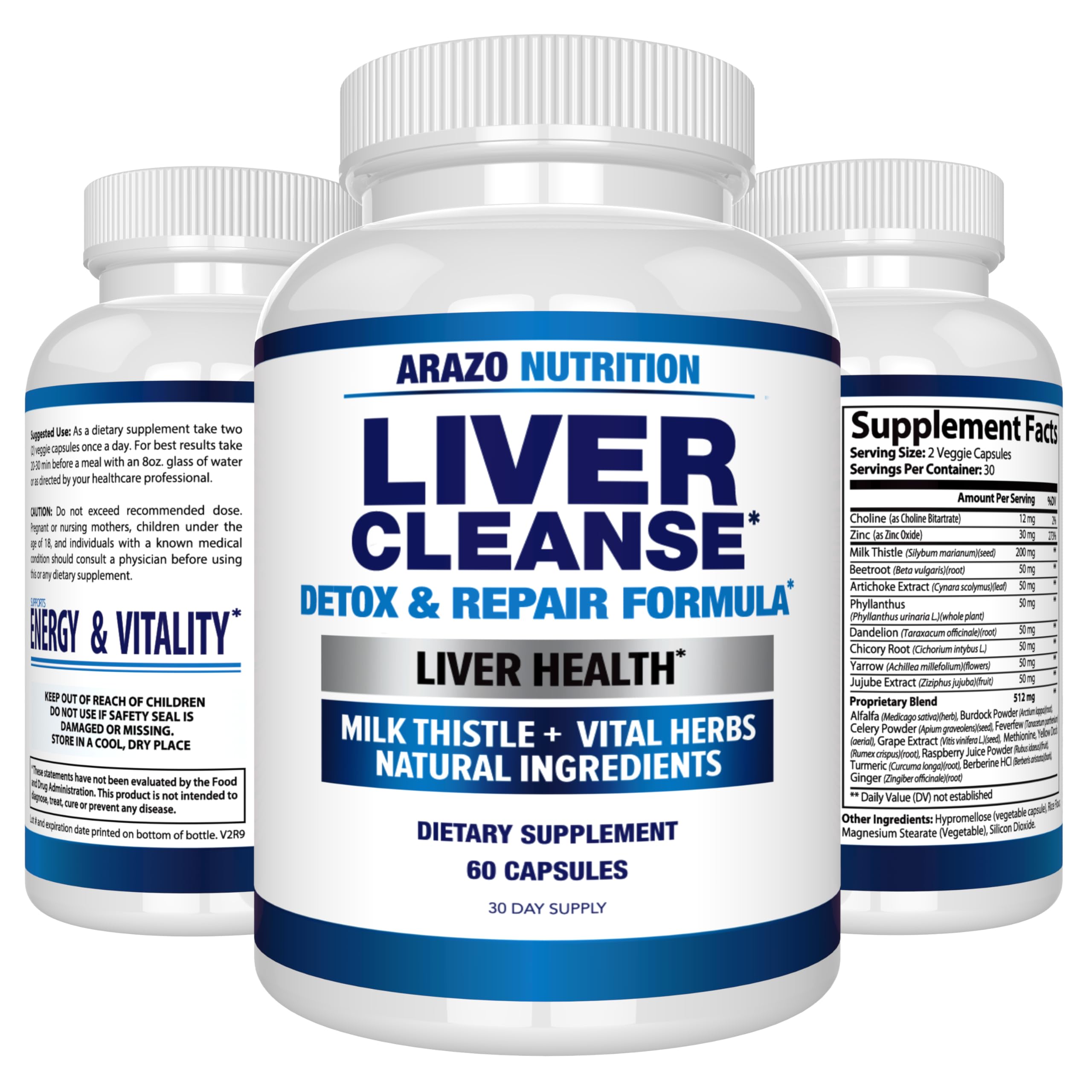 Arazo Liver Cleanse Detox & Repair – Milk Thistle Support