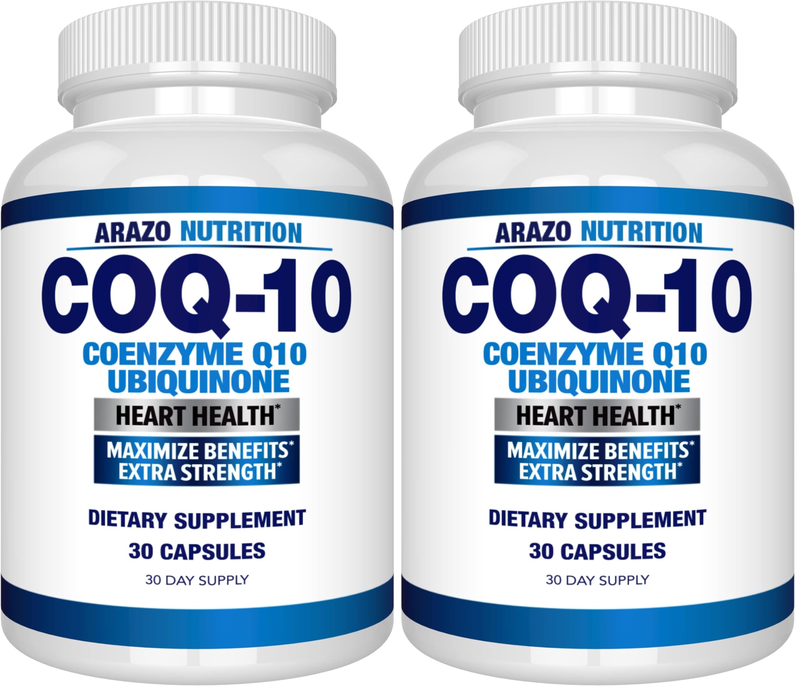 Arazo Nutrition CoQ10 Ubiquinone 200mg – High Absorption, No Soy | Pack of 2
