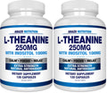 Arazo Nutrition L-Theanine 250mg Extra Strength with Inositol 100mg – 120 Vegetarian Capsules (Pack of 2)