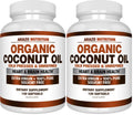 Arazo Nutrition Organic Coconut Oil 2000 MG | Extra Virgin Cold Pressed – 120 Softgels (Pack of 2)