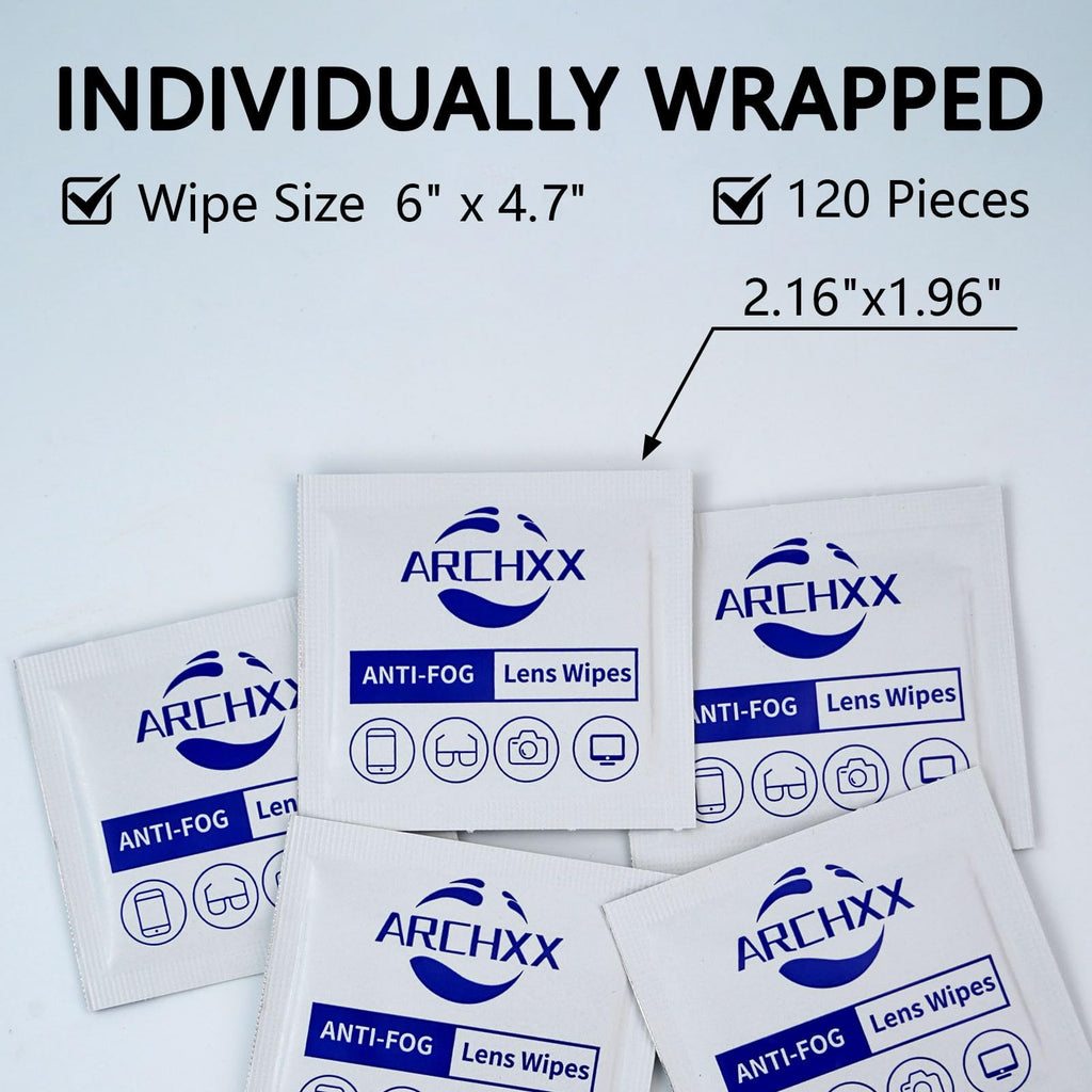 ARCHXX Anti Fog Wipes for Glasses - 240 Count, Pre-Moistened Lens Cleaner