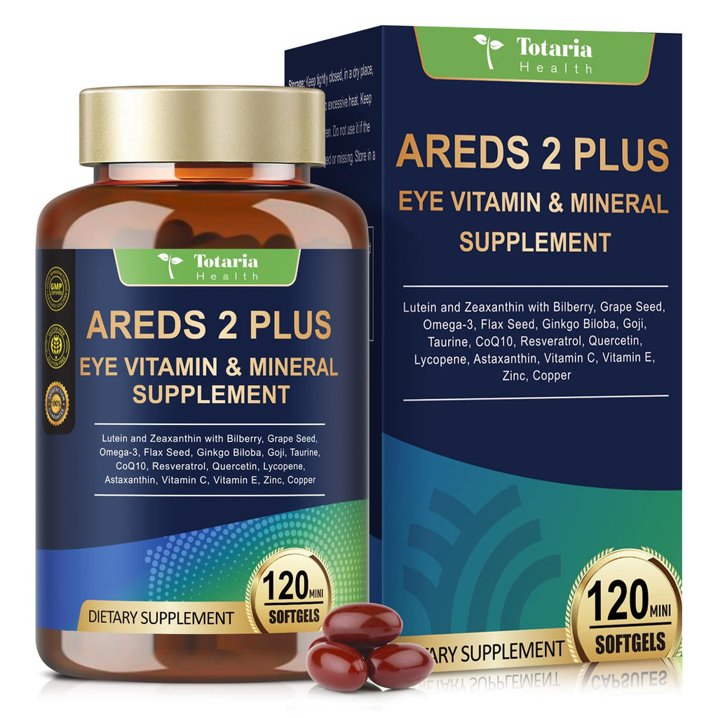 AREDS 2 Eye Vitamins for Macular Health & Dry Eye — Lutein, Zeaxanthin, Omega-3, 120 Softgels