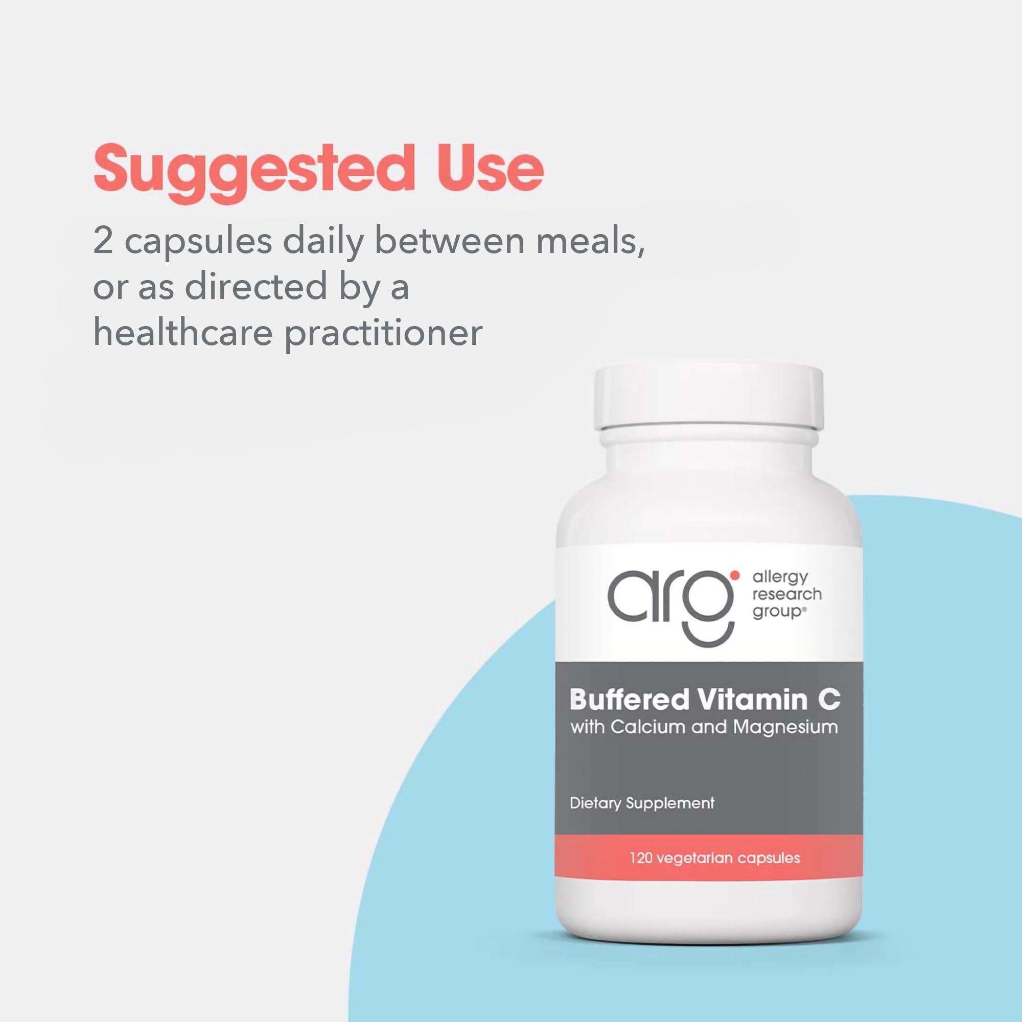 Allergy Research Group Buffered Vitamin C - 120 Capsules | Calcium Magnesium Complex | Immune Support